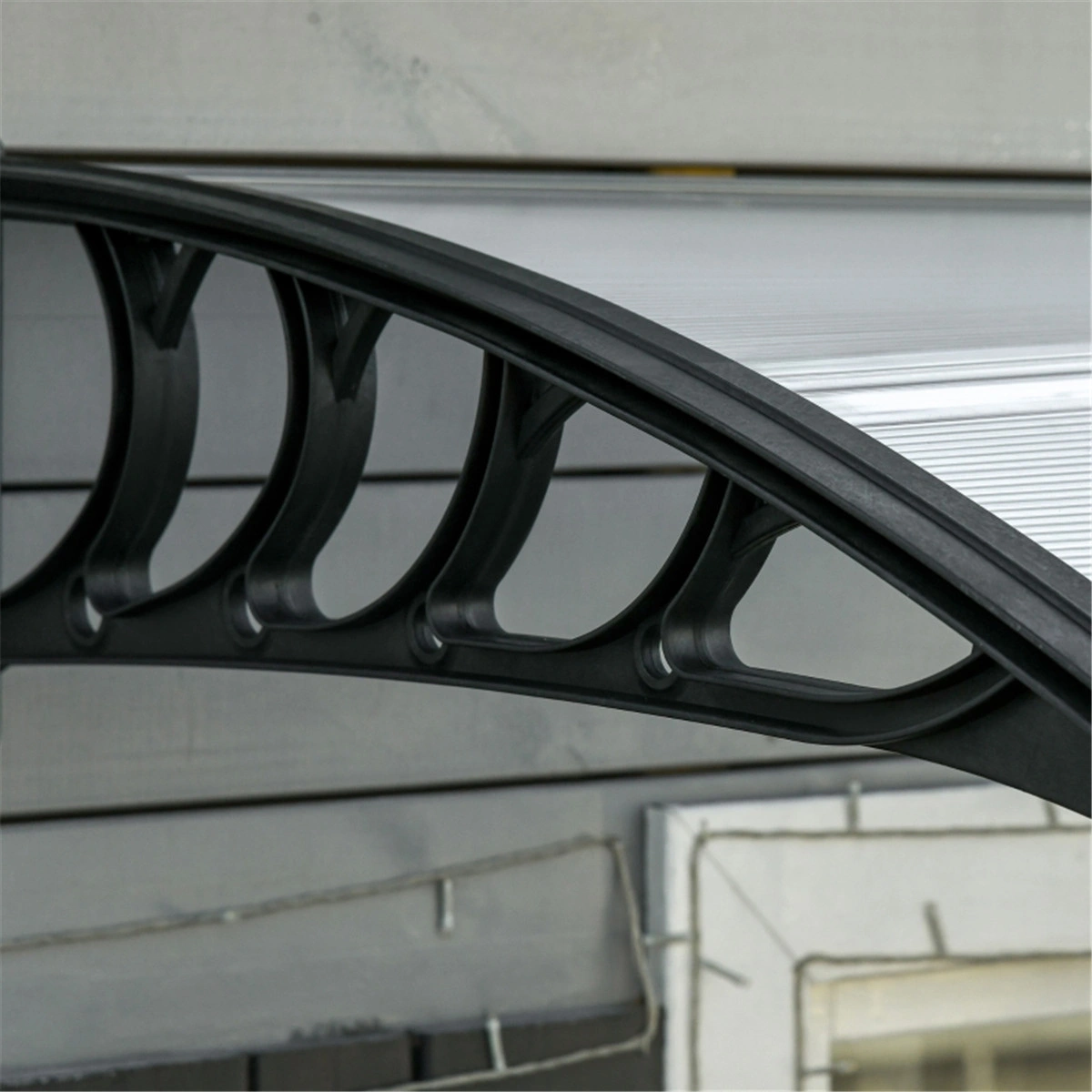 Window Door Canopy 5ft Clear Polycarbonate Rain Awning with Aluminum Frame Outdoor view 3