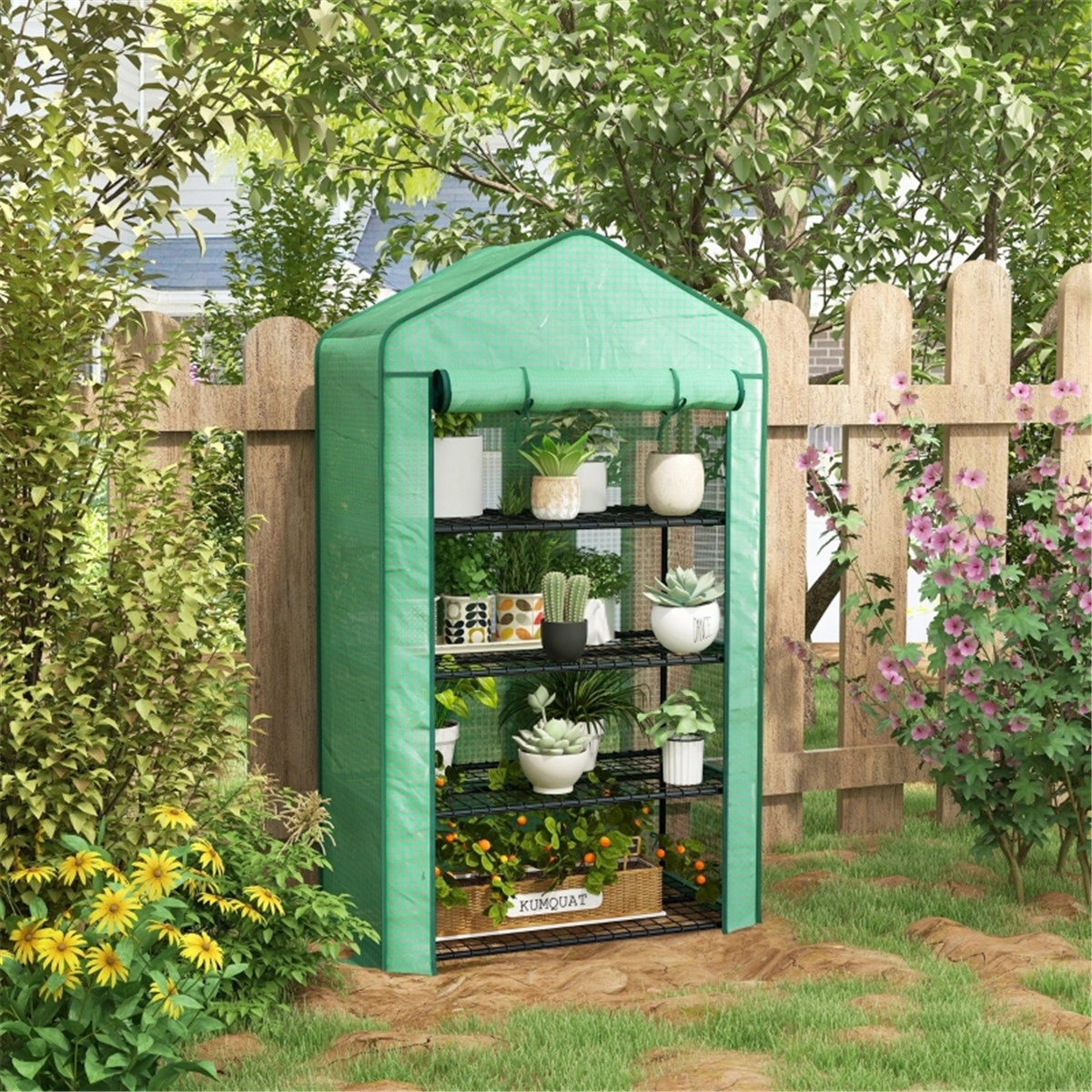 Mini Greenhouse for Indoors/Outdoors - Compact Polyethylene Plant Grow Tent with Zipper Door