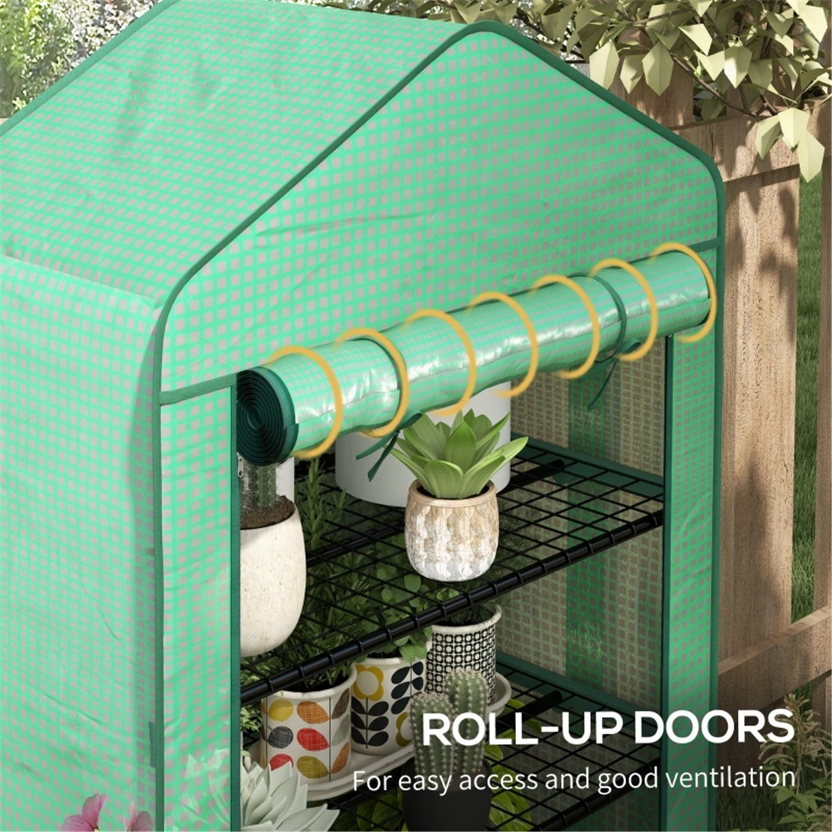 Mini Greenhouse for Indoors/Outdoors - Compact Polyethylene Plant Grow Tent with Zipper Door view 2