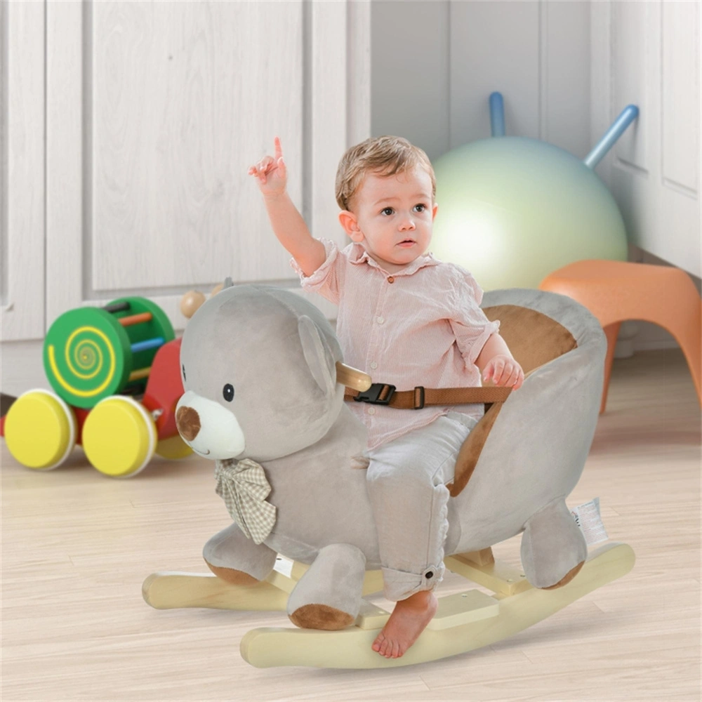 Baby Rocking Horse No Sound, Brown Color for Kids Indoor Outdoor Play