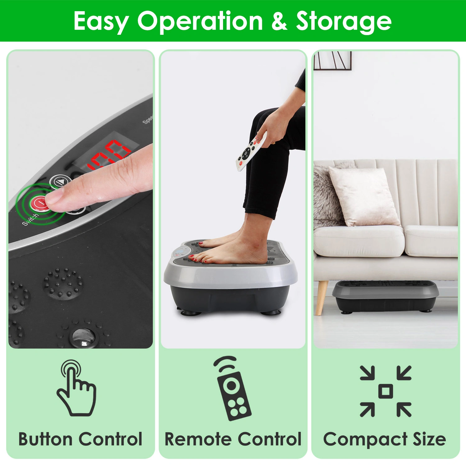 Vibration Exercise Machine With Resistant Bands Remote Control Whole Body Vibration Platform Workout Equipment Home Fitness Training Equipment For Weight Loss Fat Burner view 7