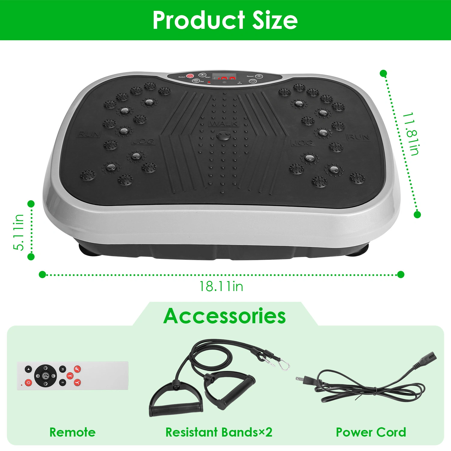 Vibration Exercise Machine With Resistant Bands Remote Control Whole Body Vibration Platform Workout Equipment Home Fitness Training Equipment For Weight Loss Fat Burner view 9