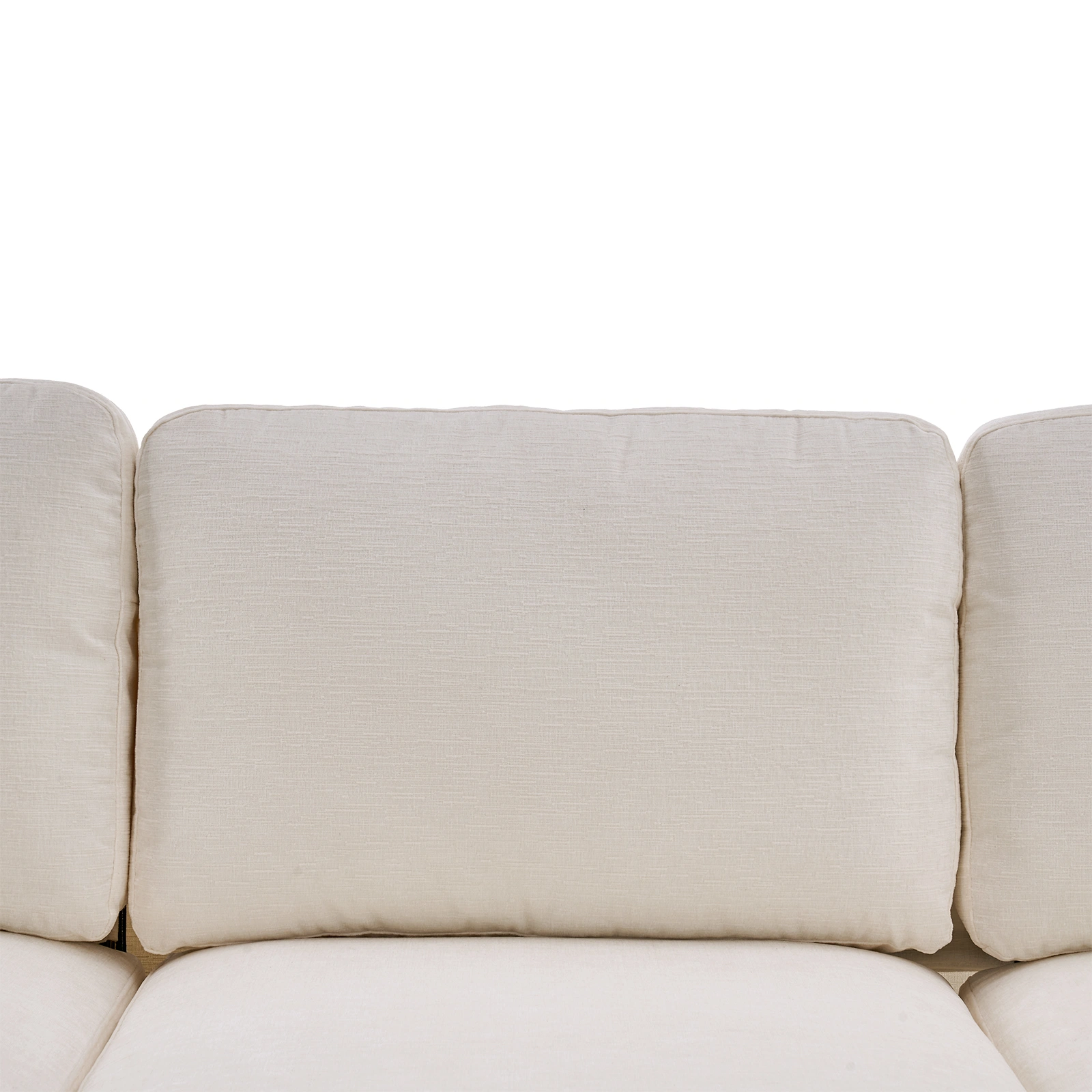 Modern U-Shaped 4-Seat Modular Sofa Creamy White view 12