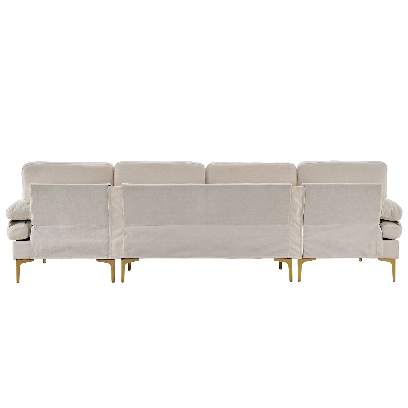 Modern U-Shaped 4-Seat Modular Sofa Creamy White view 4
