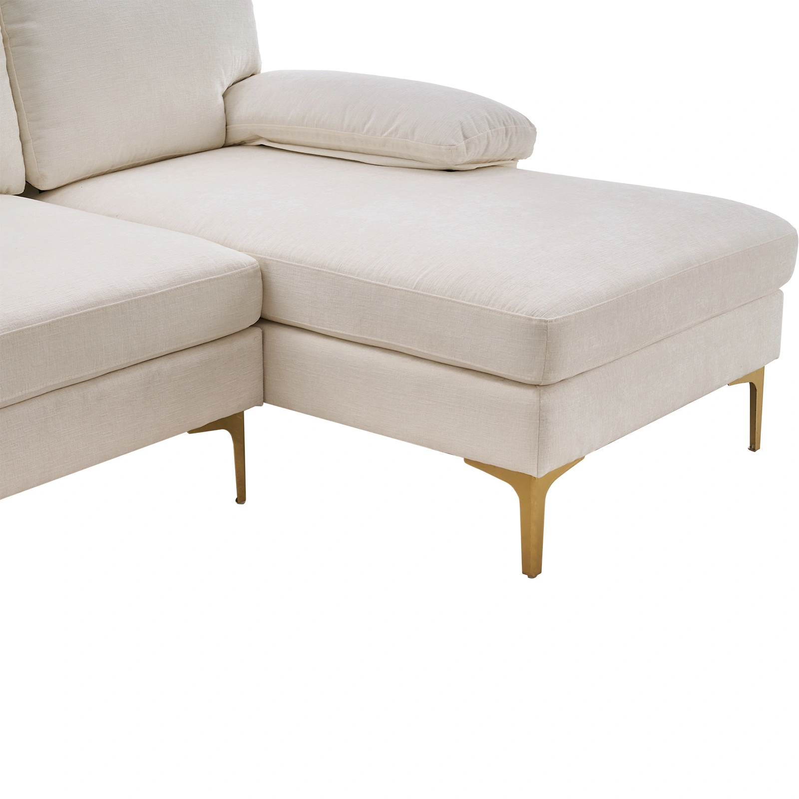 Modern U-Shaped 4-Seat Modular Sofa Creamy White view 8