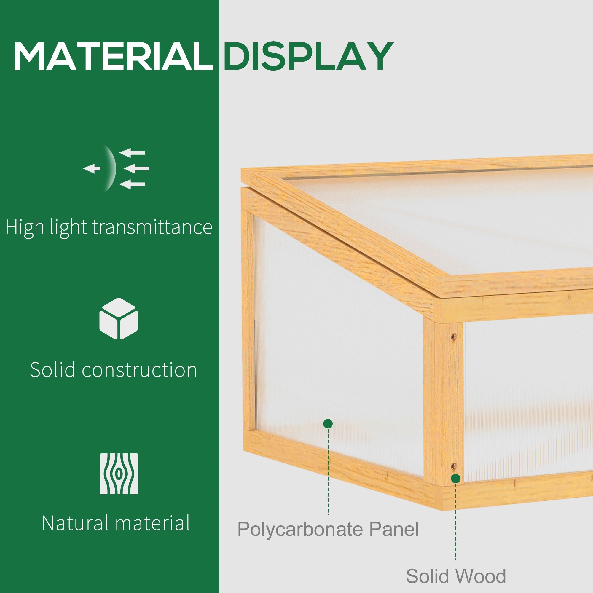 Wooden Cold Frame Greenhouse Garden Portable Raised Planter view 3