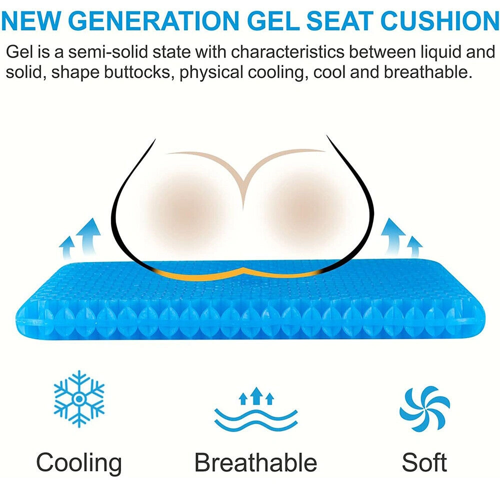 Gel Seat Cushion for Lower Back Pain - Pressure Relief Office Chair & Car Pad, Wheelchair Compatible view 3