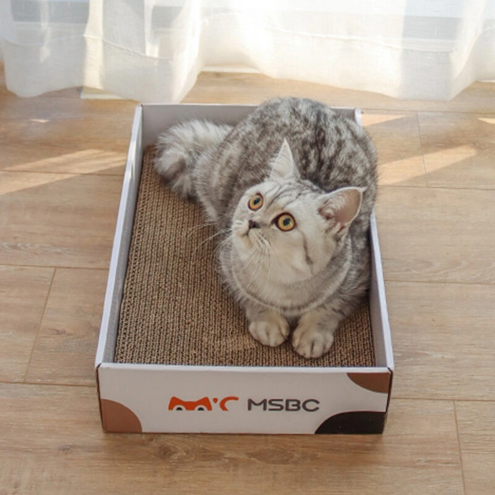 3 Pack Cat Scratcher Box - Heavy Duty Corrugated Cardboard Scratching Board Pad