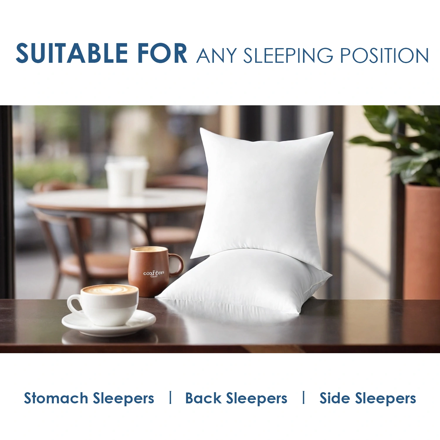 This two-pack of large pillow inserts delivers quality at an affordable price. Carefully controlled filling density ensures each insert remains full and structured for extended use. The 22-inch size fits most standard pillow covers, making it an econ view 3