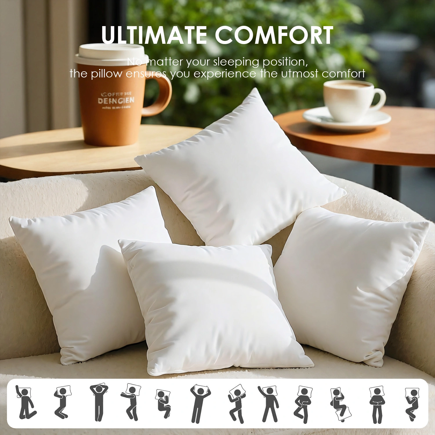 This two-pack of large pillow inserts delivers quality at an affordable price. Carefully controlled filling density ensures each insert remains full and structured for extended use. The 22-inch size fits most standard pillow covers, making it an econ view 6