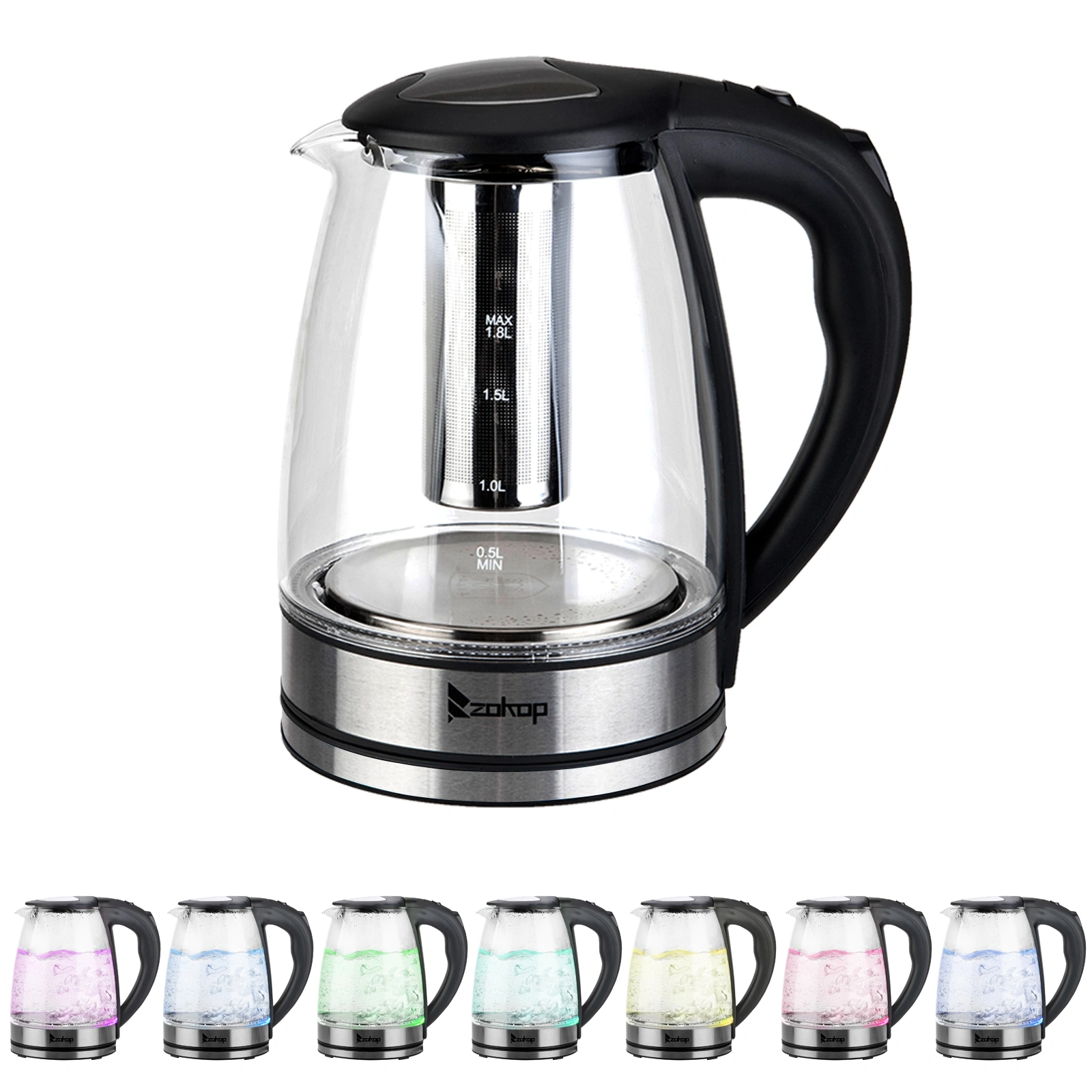 HD-1861-A 110V 1200W 1.8L Electric Glass Kettle US Plug view 31