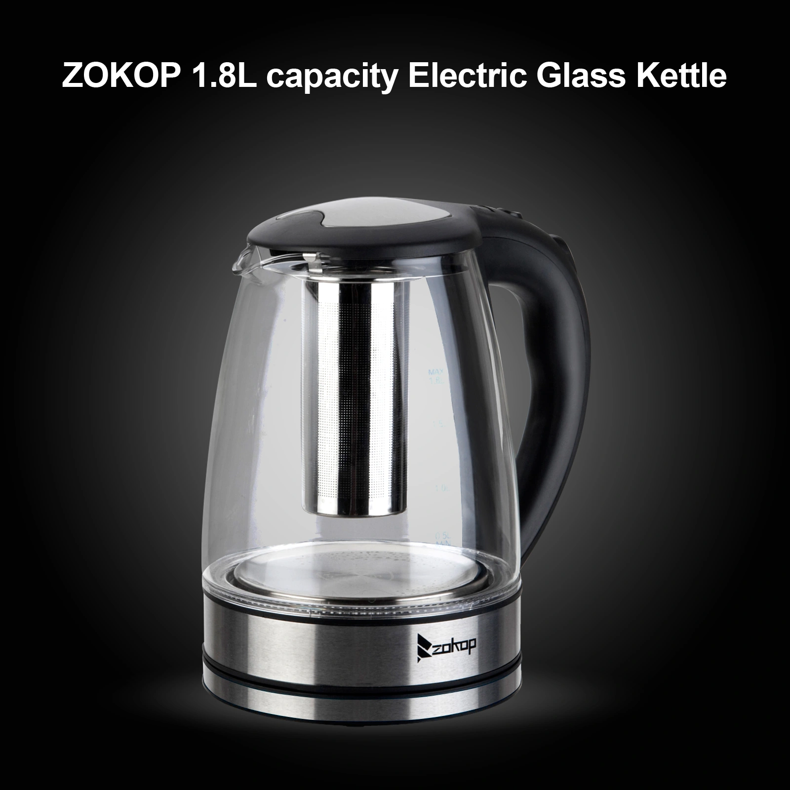 HD-1861-A 110V 1200W 1.8L Electric Glass Kettle US Plug view 39