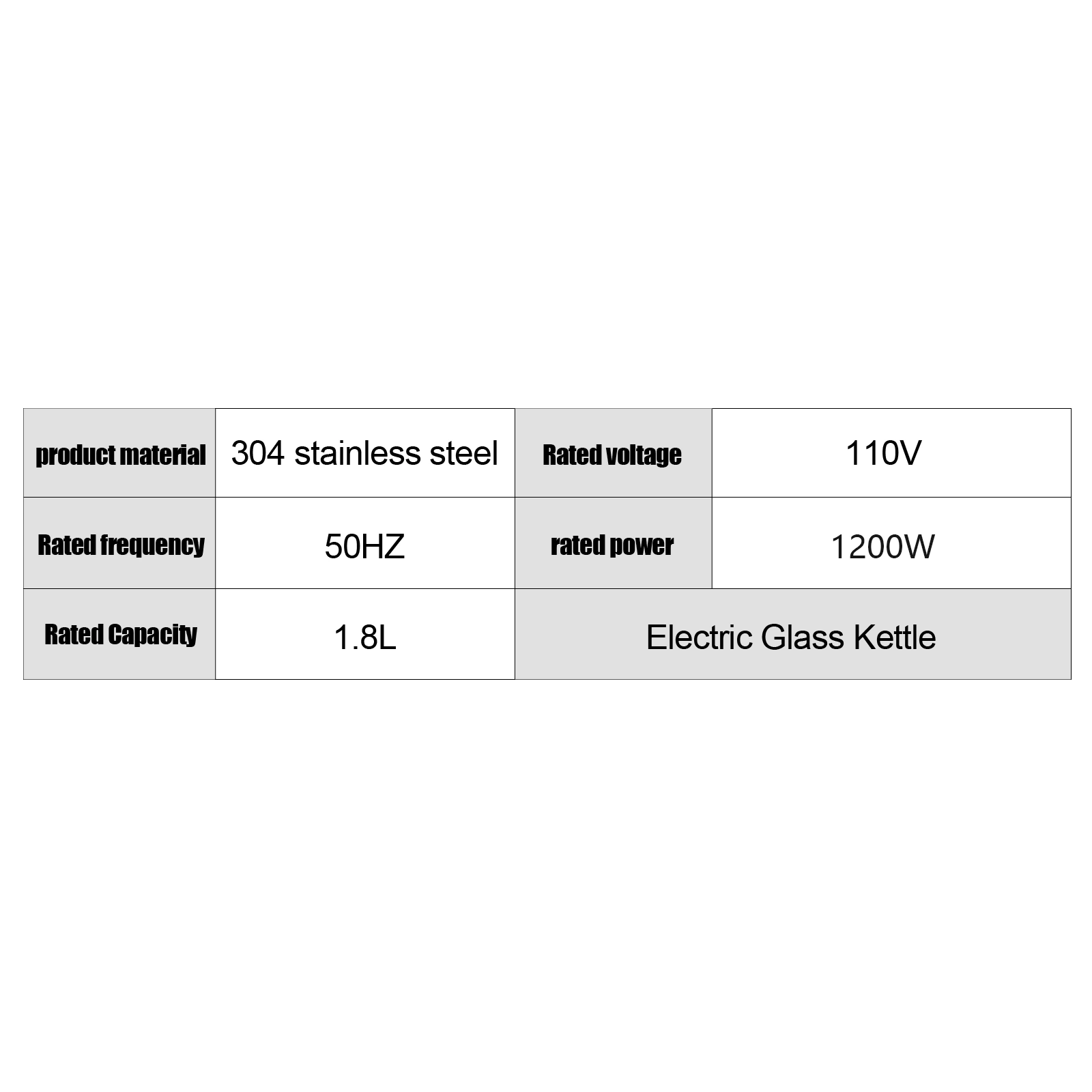 HD-1861-A 110V 1200W 1.8L Electric Glass Kettle US Plug view 45