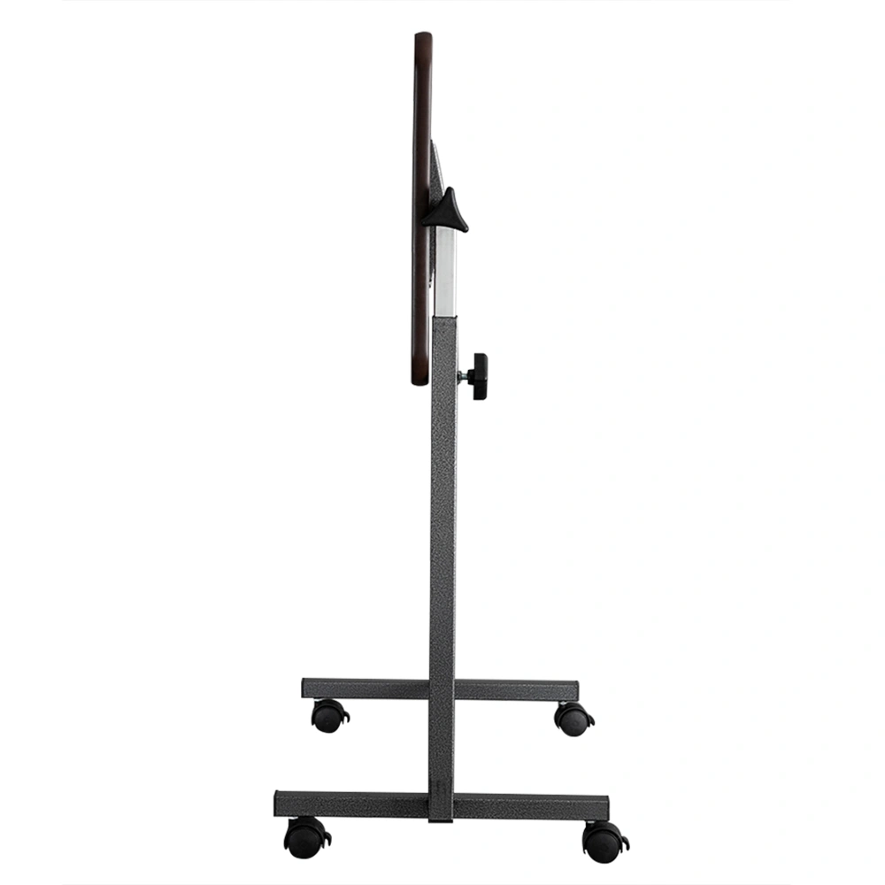 Multifunctional Adjustable Bedside Table MDF/Iron/4 Wheels With Brake, Dark Wood Grain Color view 14