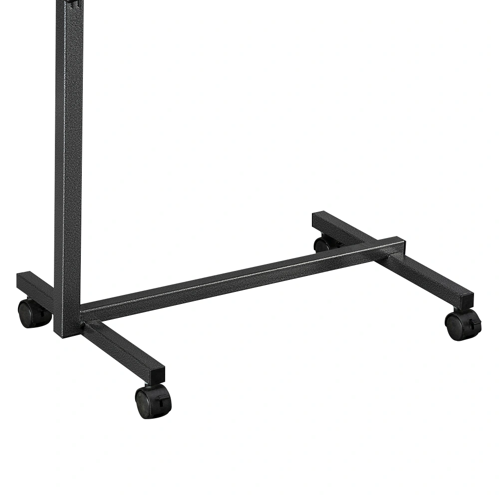 Multifunctional Adjustable Bedside Table MDF/Iron/4 Wheels With Brake, Dark Wood Grain Color view 18
