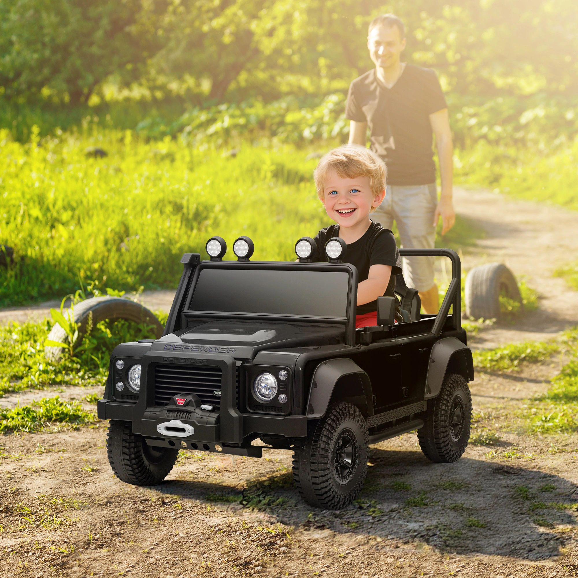Electric Ride On Truck for Kids, 6V Battery Powered Car with Remote Control, Rocking Seat, MP3 Player & LED Lights, Green