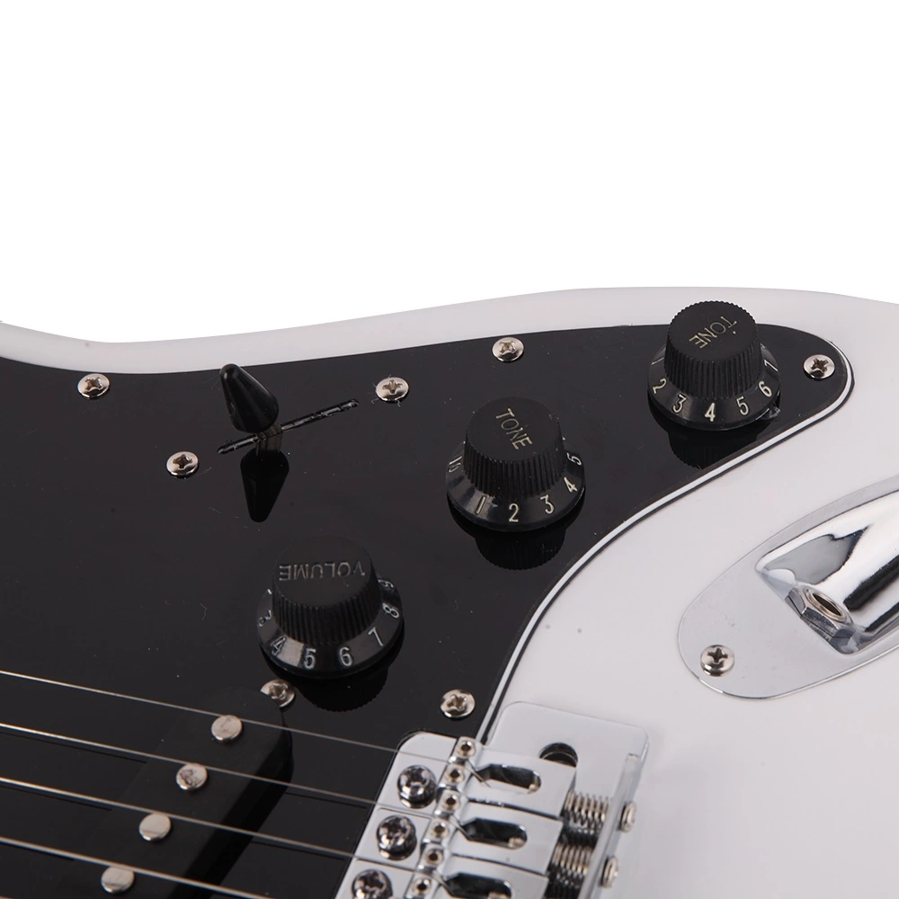 GST Stylish Electric Guitar Kit, Black Pickguard, White Solid Body with Hardware Ready to Assemble Beginner Guitar Set view 14