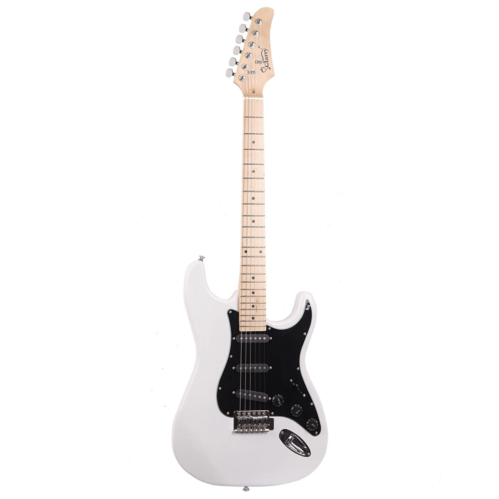 GST Stylish Electric Guitar Kit, Black Pickguard, White Solid Body with Hardware Ready to Assemble Beginner Guitar Set view 21