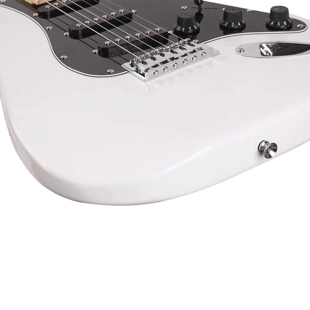 GST Stylish Electric Guitar Kit, Black Pickguard, White Solid Body with Hardware Ready to Assemble Beginner Guitar Set view 27