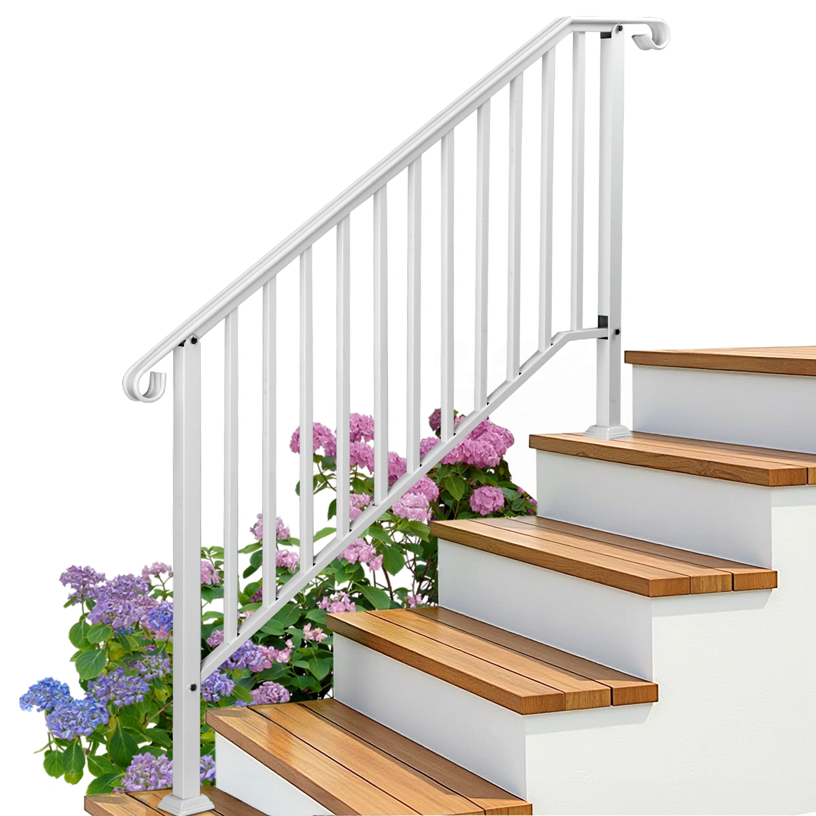 Outdoor 4 Level Iron Handrail Matte White view 15