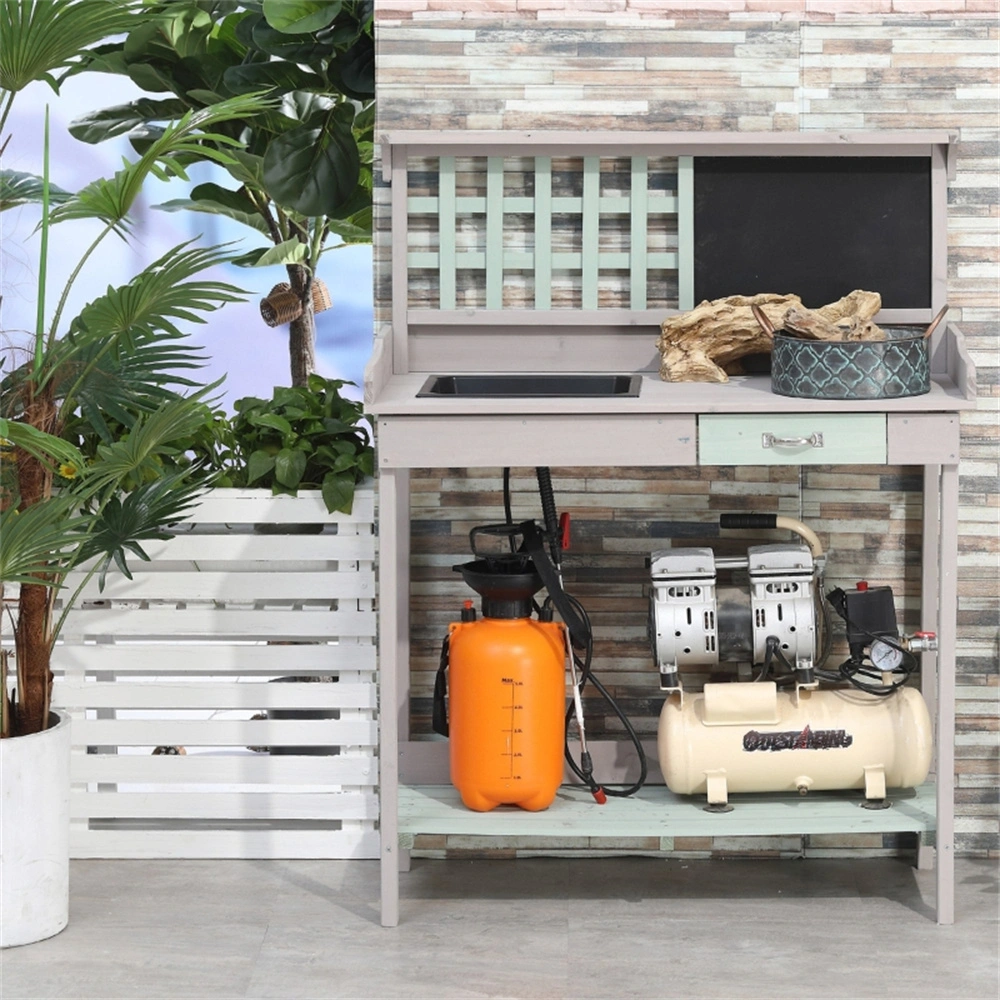 Heavy Duty Garden Work Bench with Open Shelf Storage, Outdoor Potting Bench view 2
