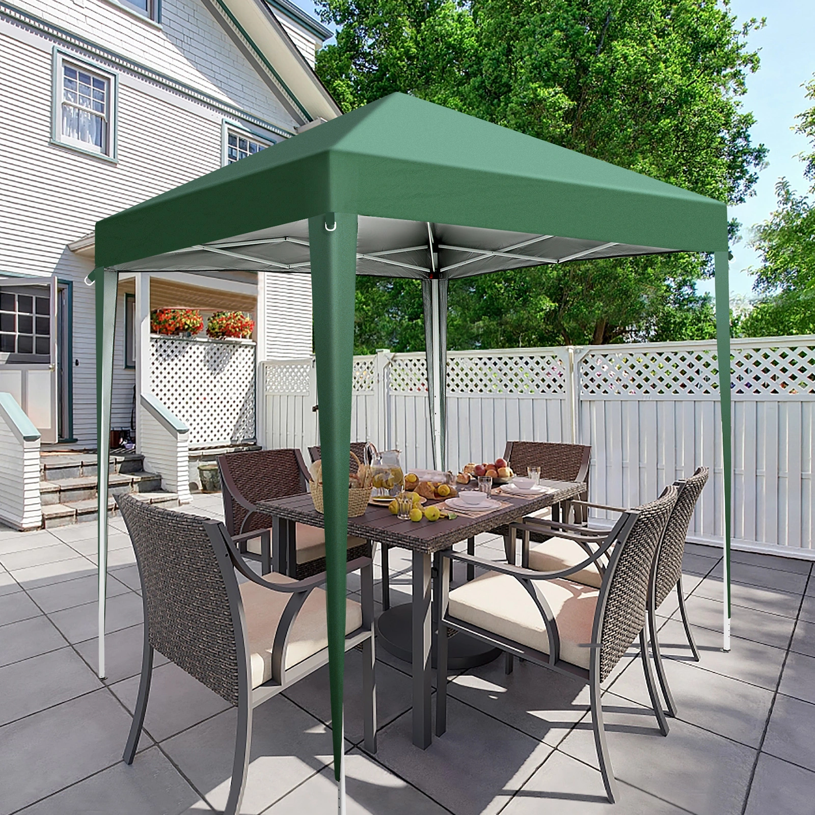 2x2m Green Waterproof Folding Tent, Right-Angle Portable Shelter Canopy for Outdoor Camping & Garden view 4
