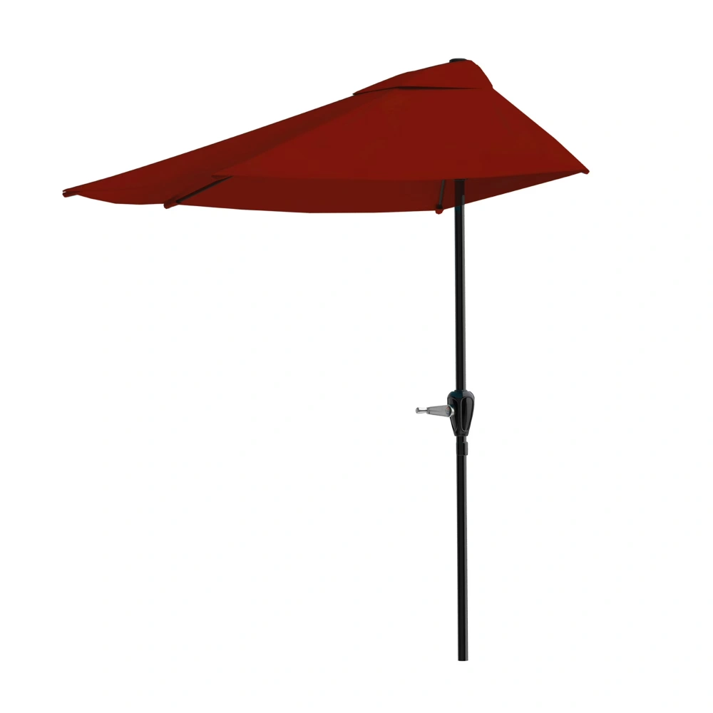 9ft Half Umbrella for Balcony, Porch, or Deck, Red (Shipment from Walmart) view 2