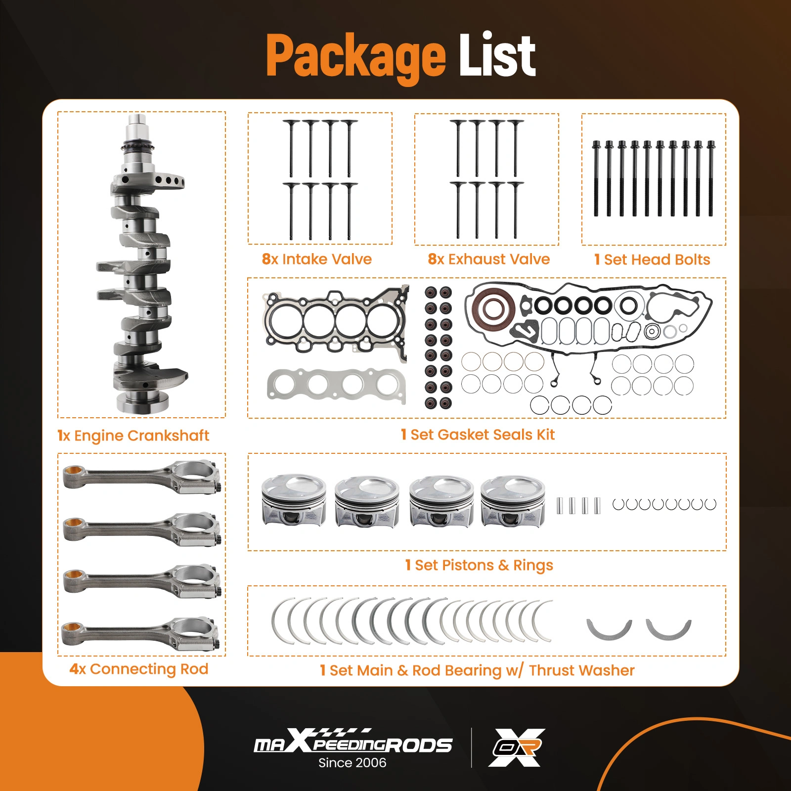 G4NC 2.0L Engine Overhaul Rebuild Kit Fit for Hyundai Elantra Tucson/Kia Soul Forte5 view 5
