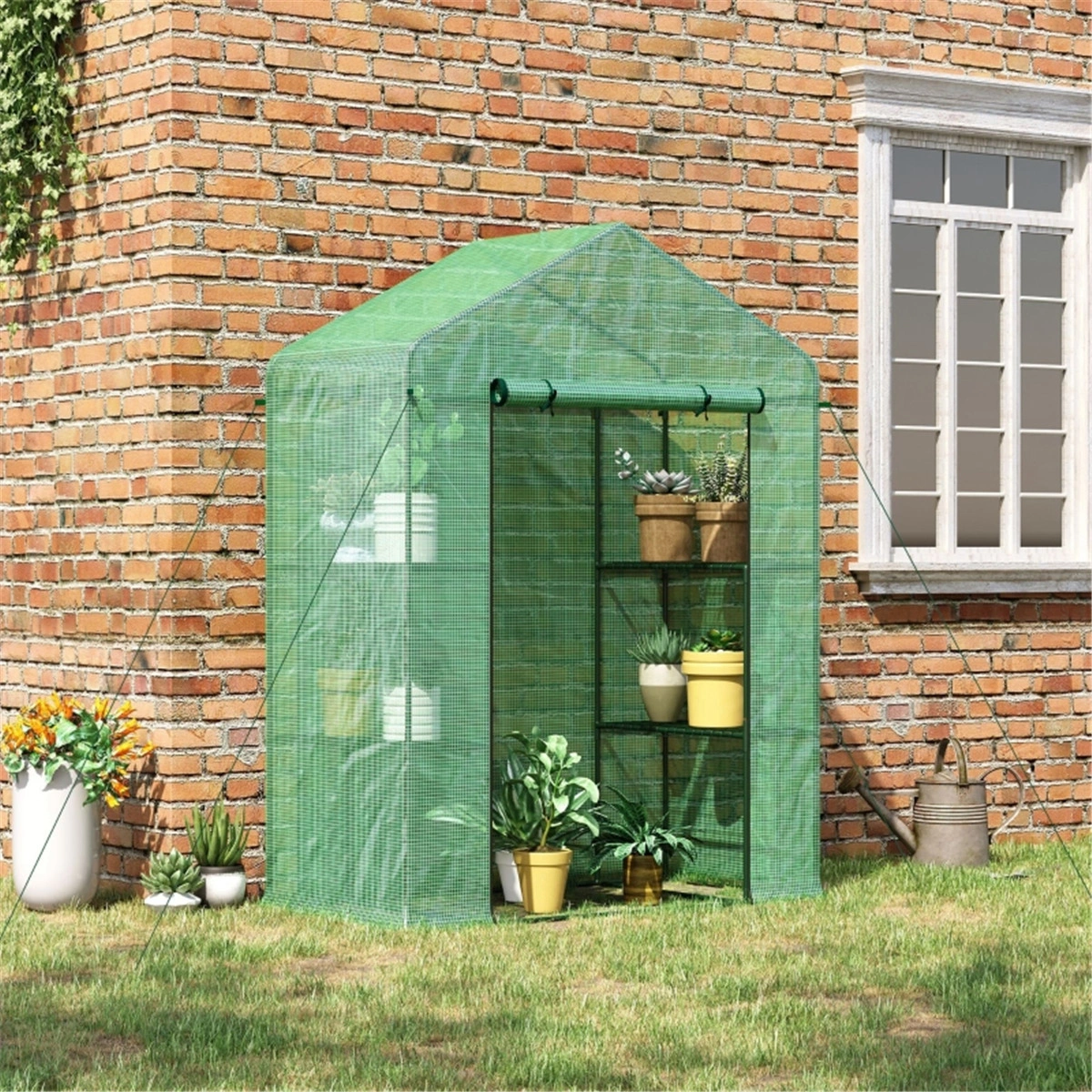 Mini Walk-In Greenhouse Portable Garden Tent - Compact Polyethylene Plant Protector for Outdoor & Indoor Use