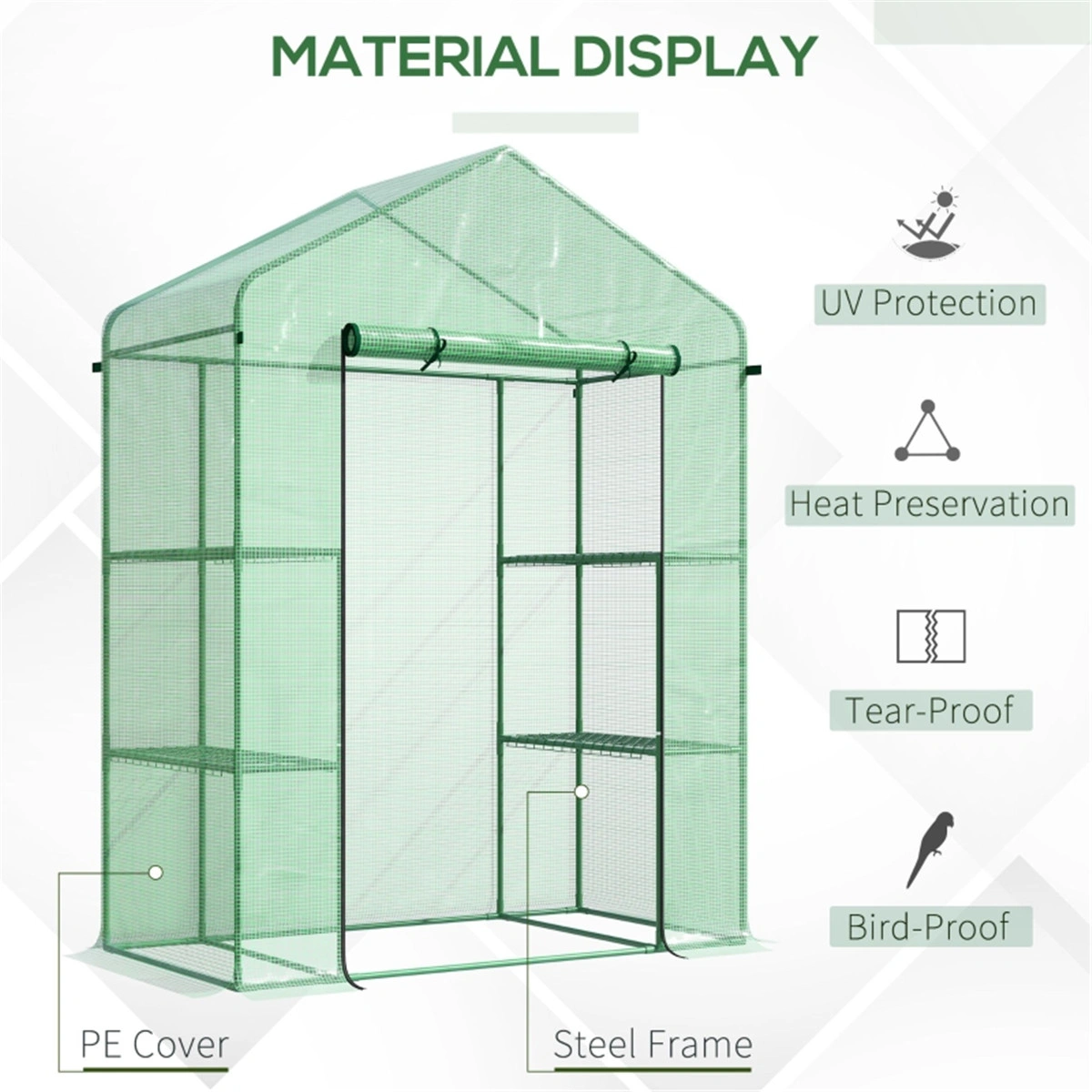 Mini Walk-In Greenhouse Portable Garden Tent - Compact Polyethylene Plant Protector for Outdoor & Indoor Use view 2