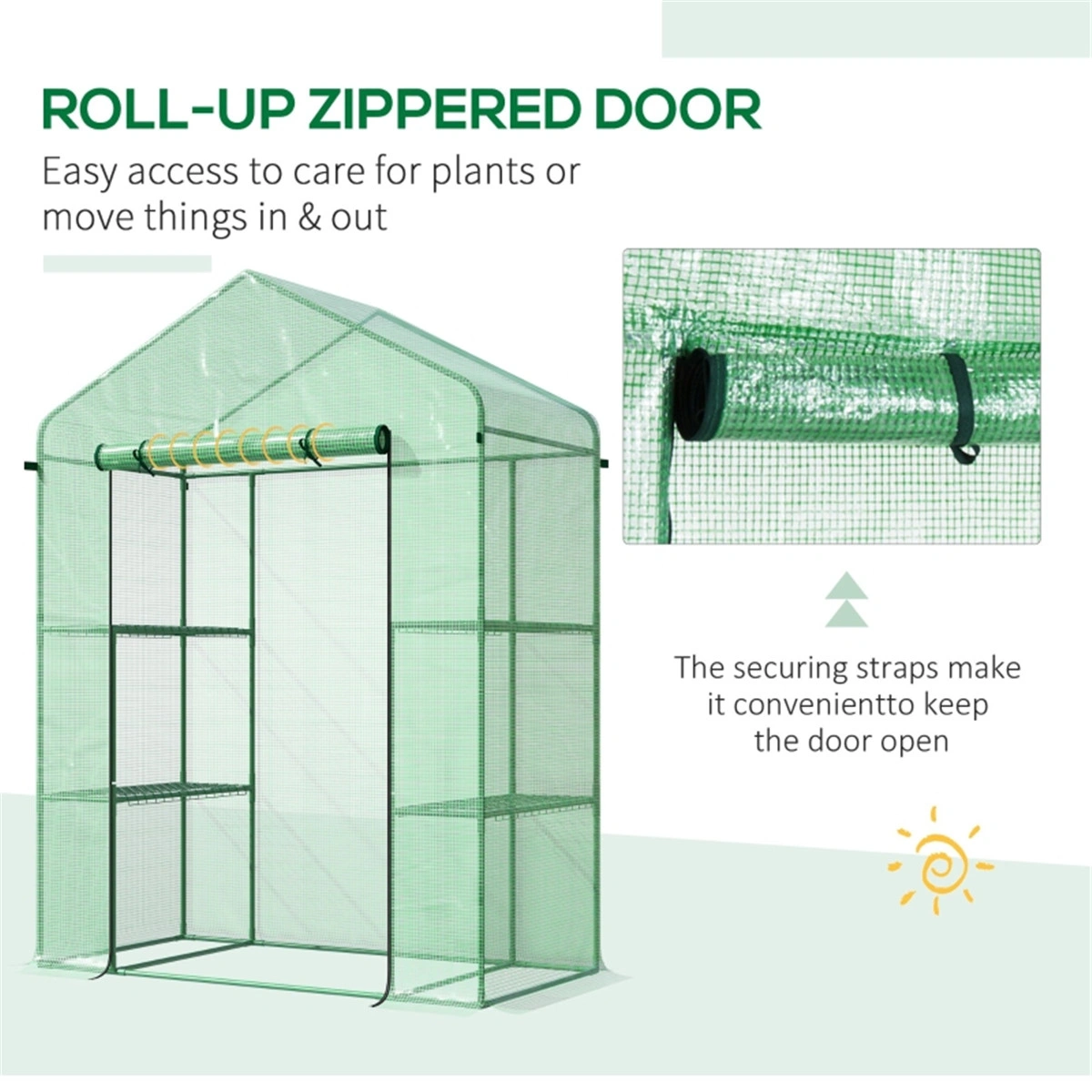 Mini Walk-In Greenhouse Portable Garden Tent - Compact Polyethylene Plant Protector for Outdoor & Indoor Use view 3