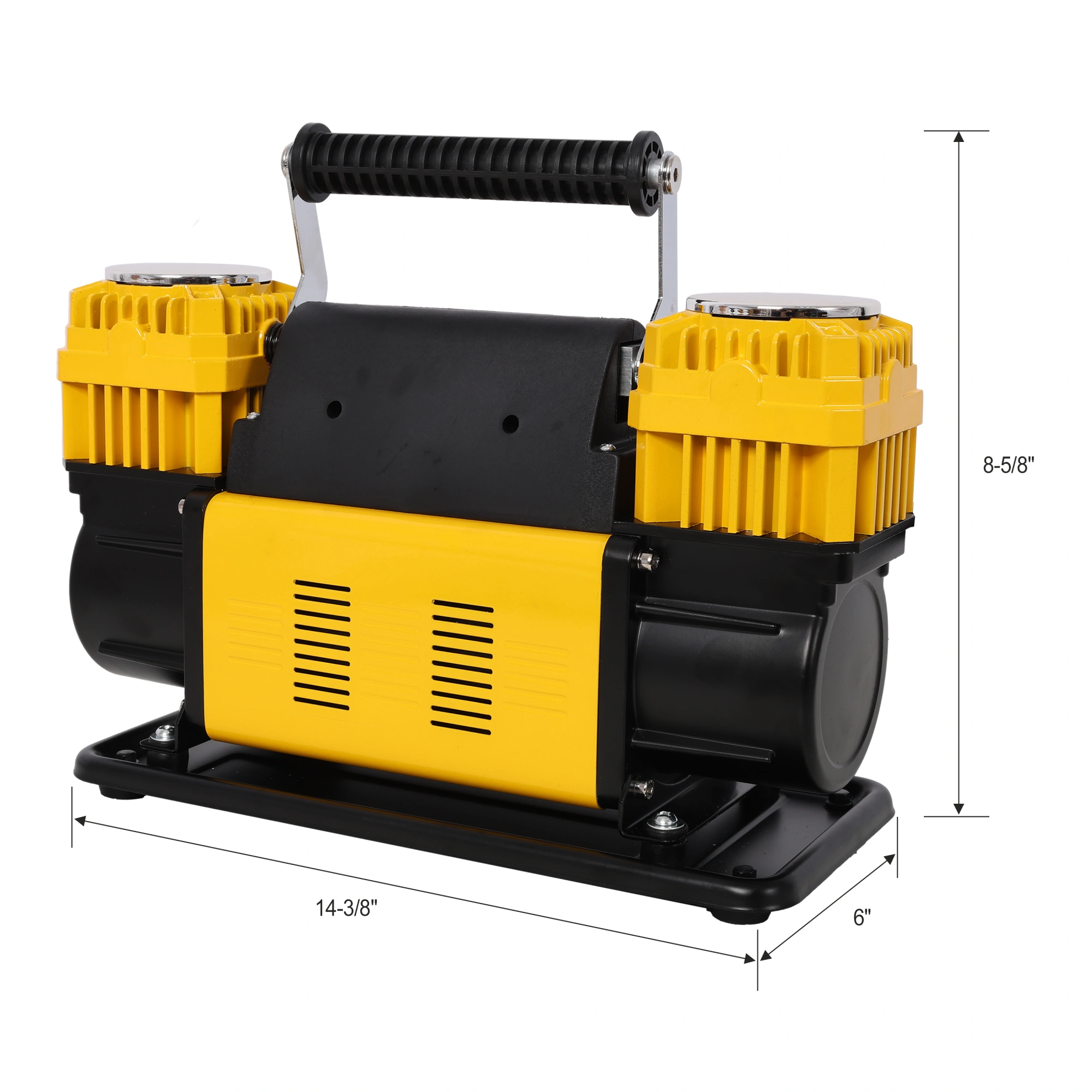 12V Dual Cylinder Air Compressor Tire Inflator, 150 PSI Heavy Duty Air Pump w/Pressure Gauge for Car SUV RV Truck view 2