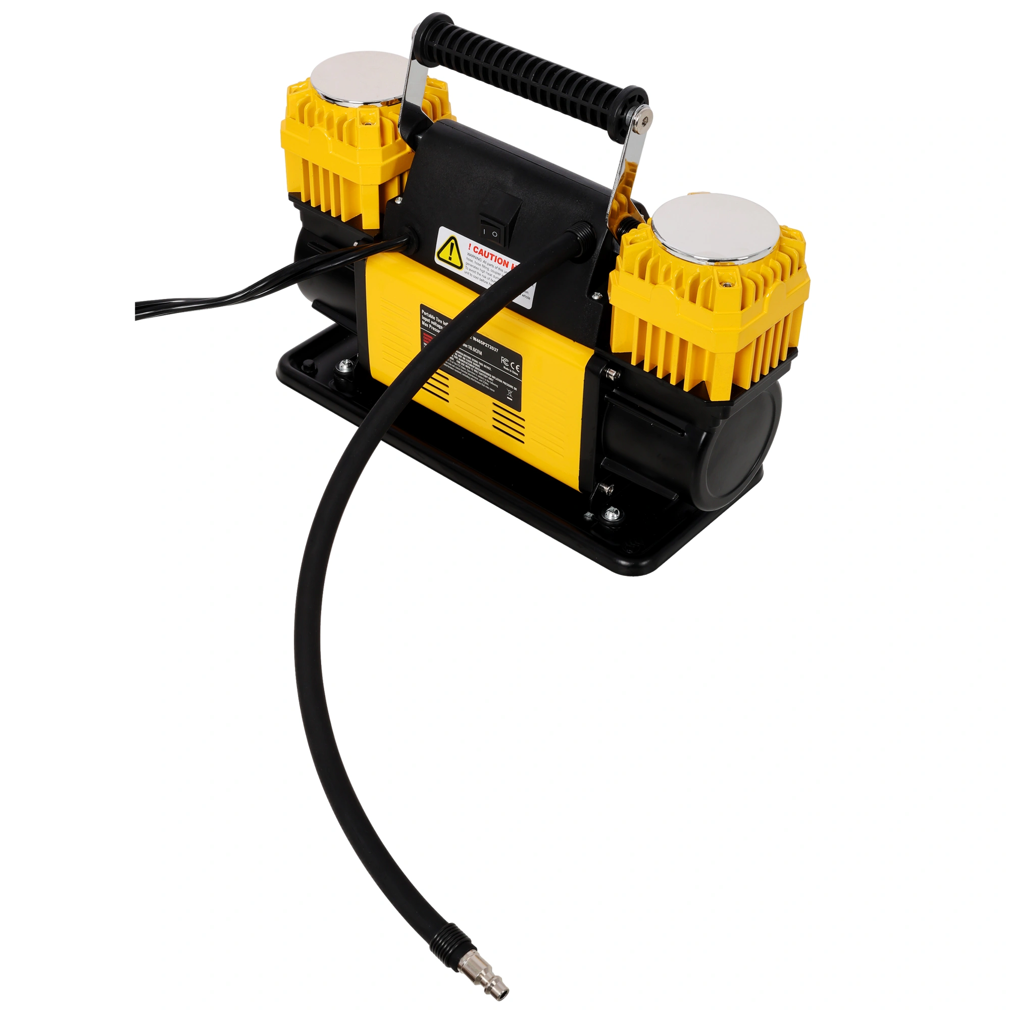 12V Dual Cylinder Air Compressor Tire Inflator, 150 PSI Heavy Duty Air Pump w/Pressure Gauge for Car SUV RV Truck view 3