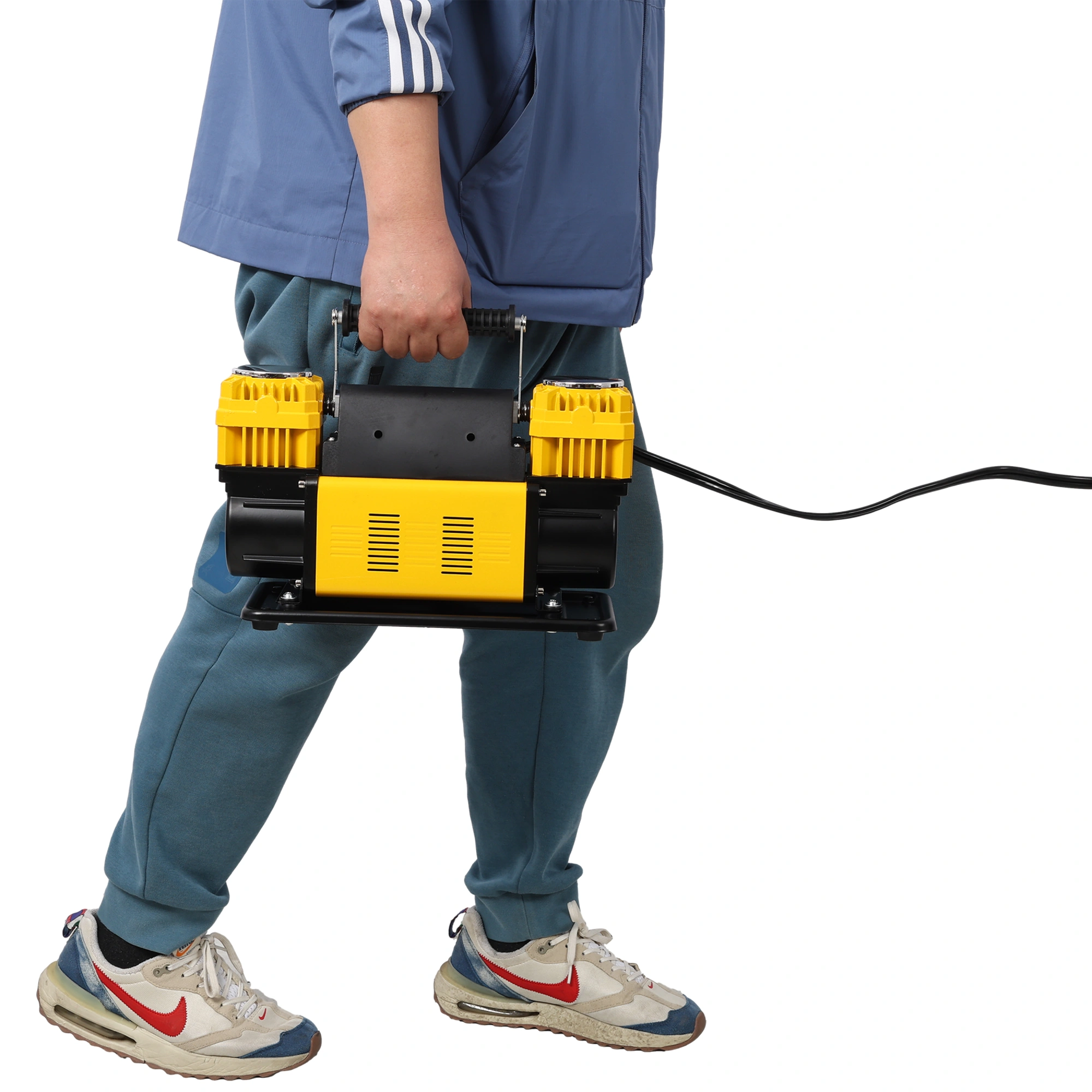 12V Dual Cylinder Air Compressor Tire Inflator, 150 PSI Heavy Duty Air Pump w/Pressure Gauge for Car SUV RV Truck view 5