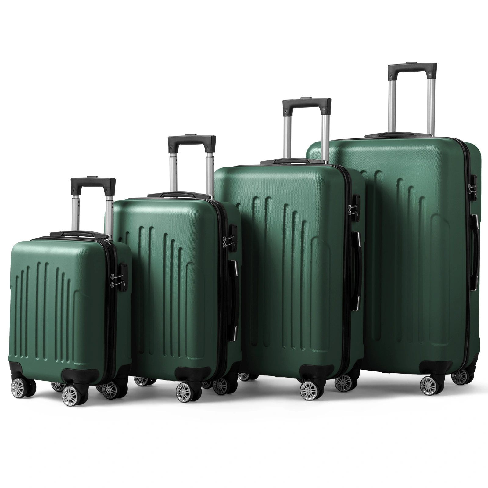 Curved Vertical Stripe 4-in-1 Trolley Case - Retro Green view 11