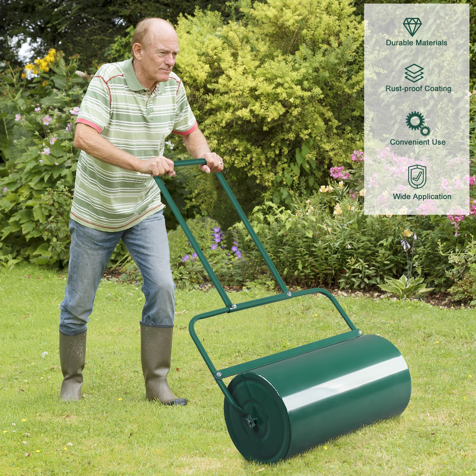 24in Lawn Roller Iron Cylindrical Garden North America Black(same as 90673505) view 18