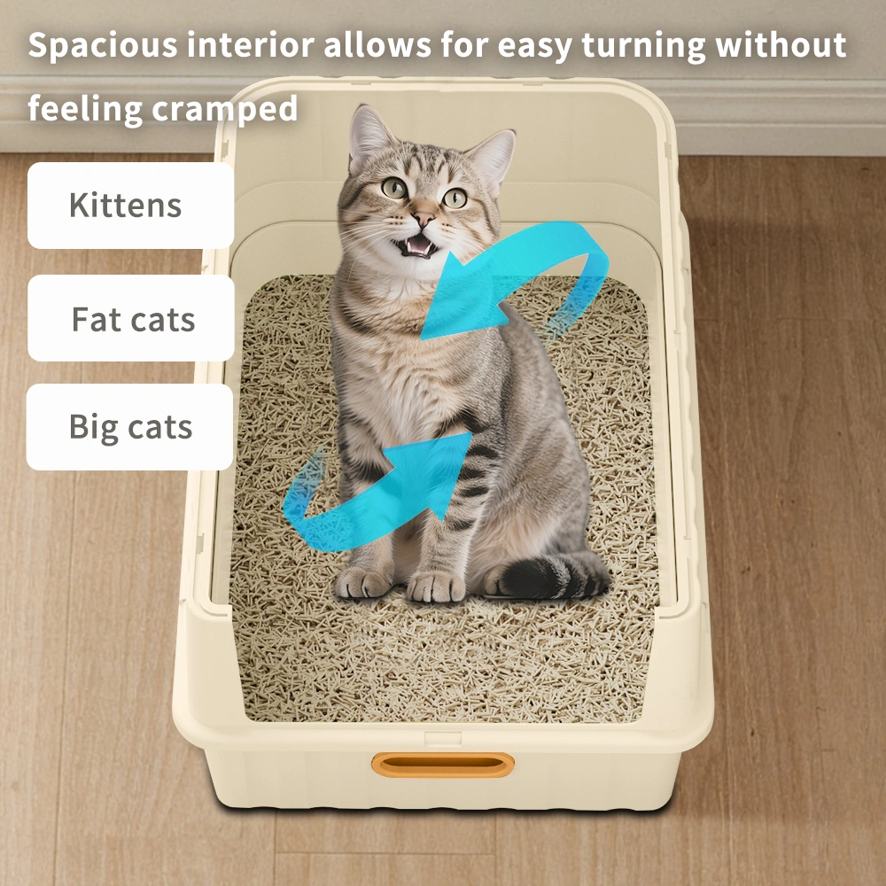 Simple drawer style white cat litter box, humanized design, does not occupy household storage space view 3
