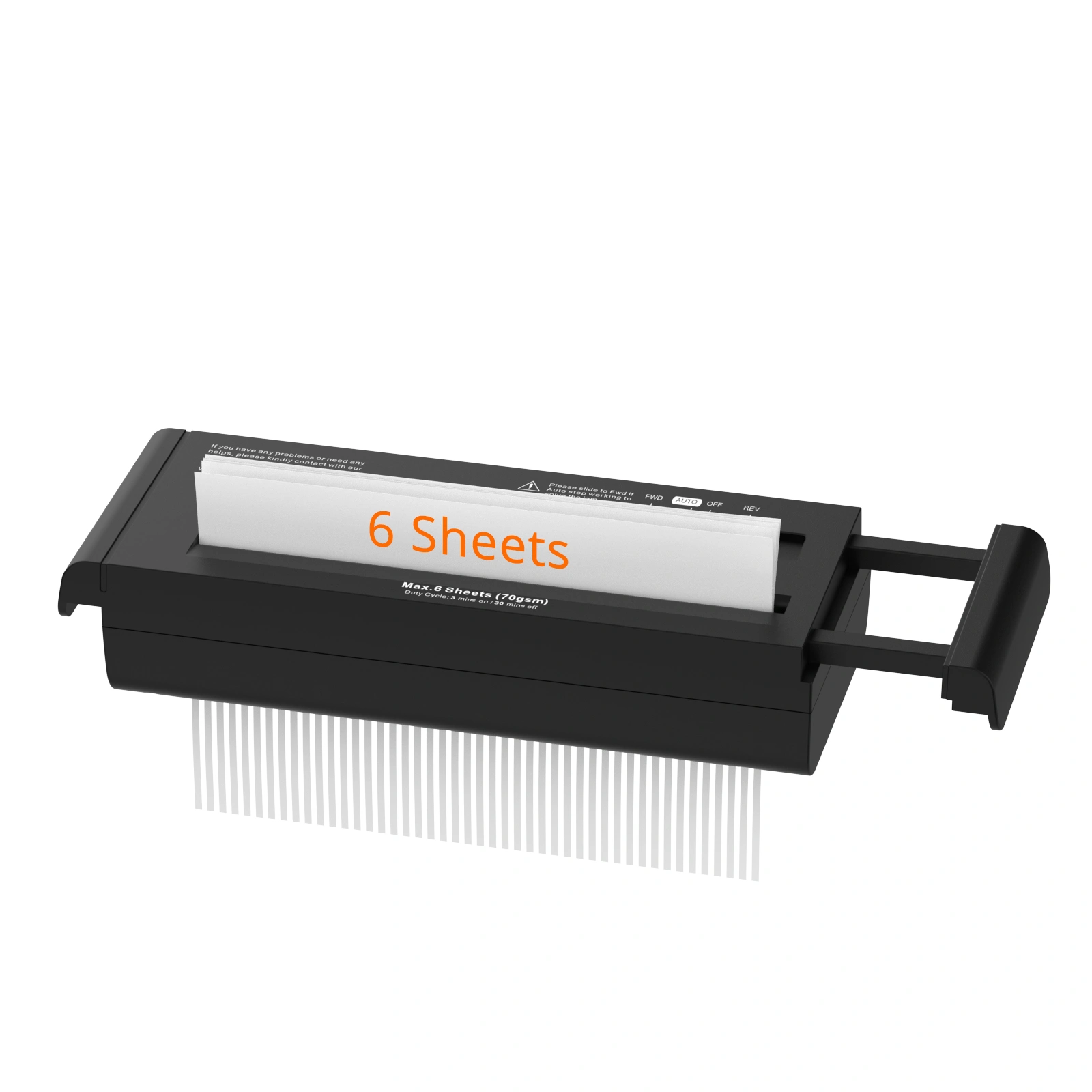 Small Paper Shredder for Home, 6 Sheet Strip Cut Paper Shredder Without Basket,Portable Shredder Extendable Arm Design with Overheat Protection for Home Office