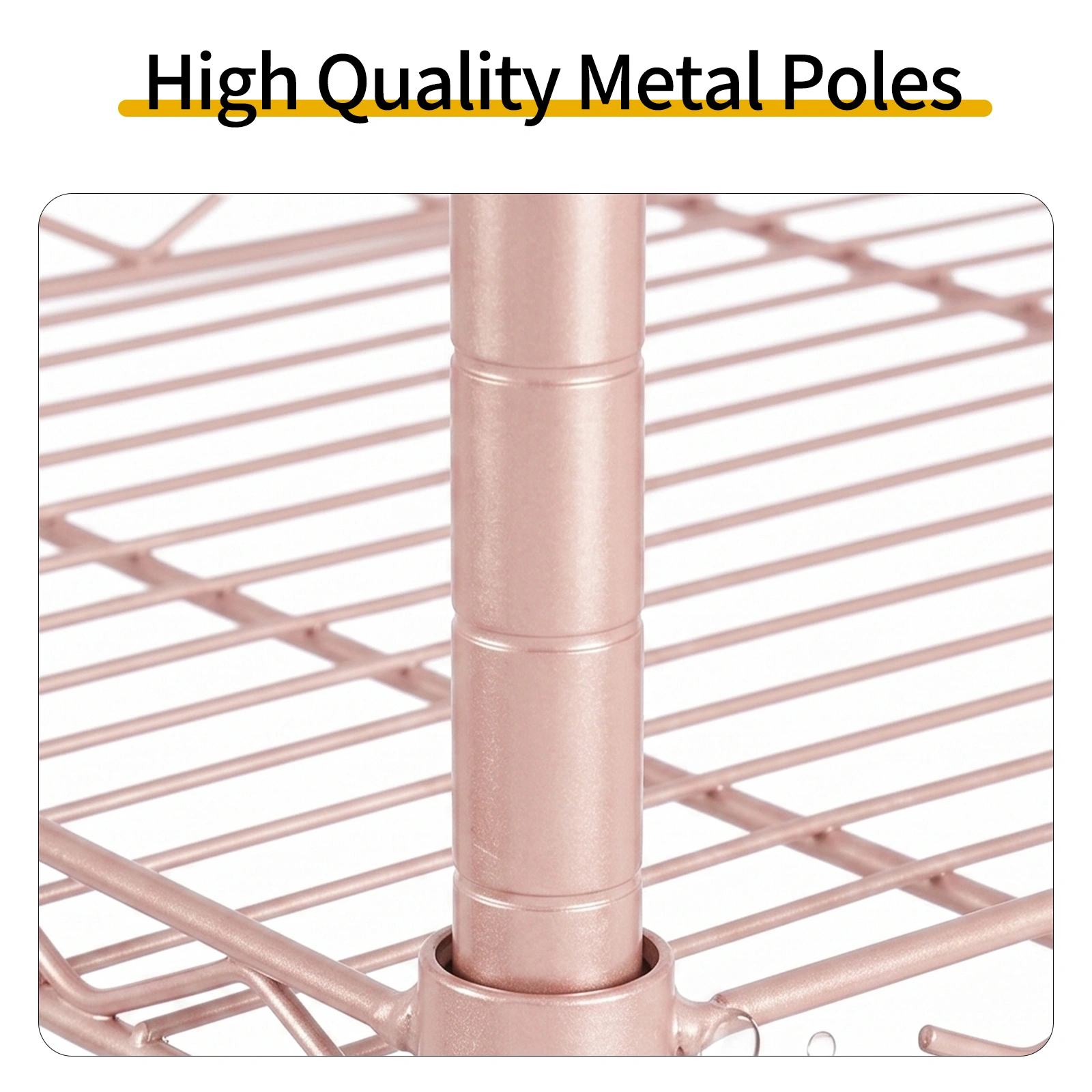 5-layer adjustable shelf with adjustable spacing, pin-type deformable structure, adjustable feet, display rack, iron, 54*29*150cm, powder coated with high-gloss powder view 8