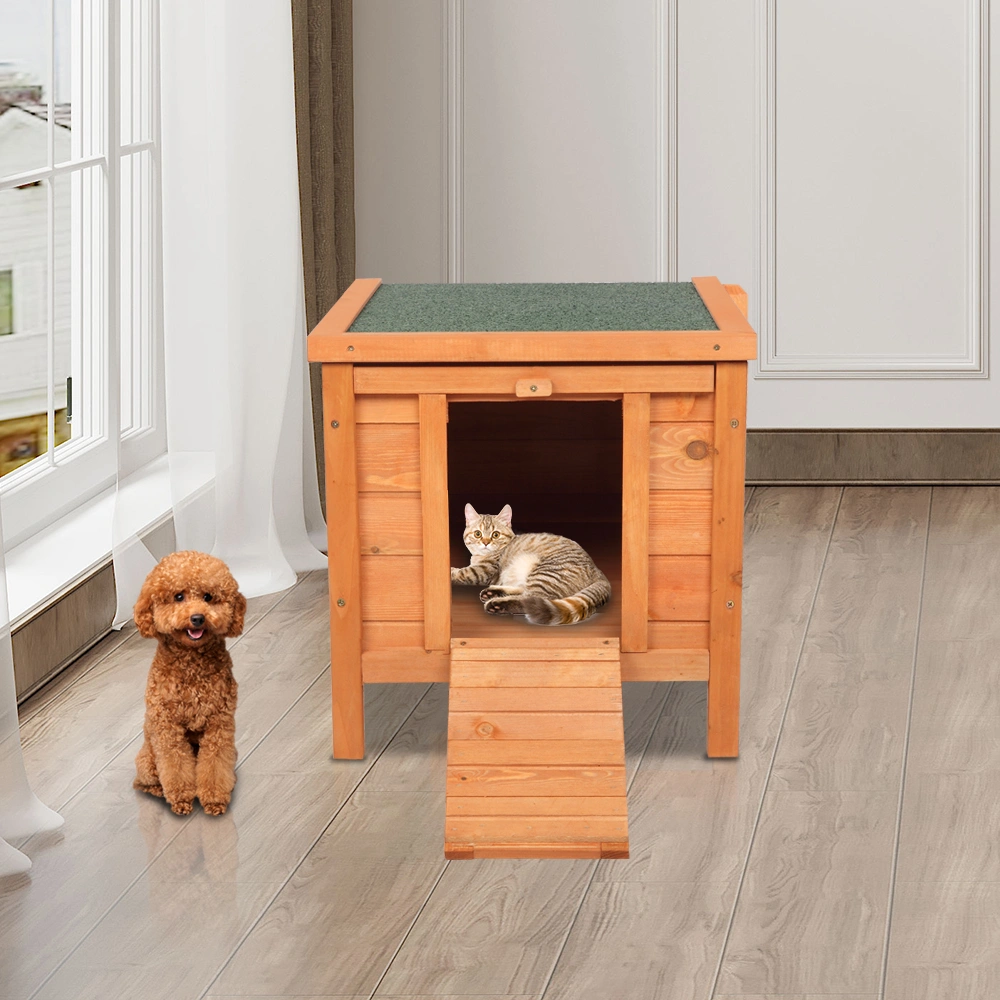 20-inch removable roof, waterproof, green asphalt roof, cedar wood, wooden chicken and rabbit cage view 17