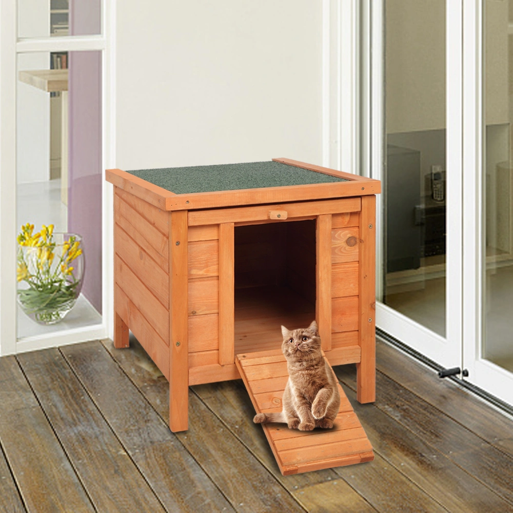 20-inch removable roof, waterproof, green asphalt roof, cedar wood, wooden chicken and rabbit cage view 20