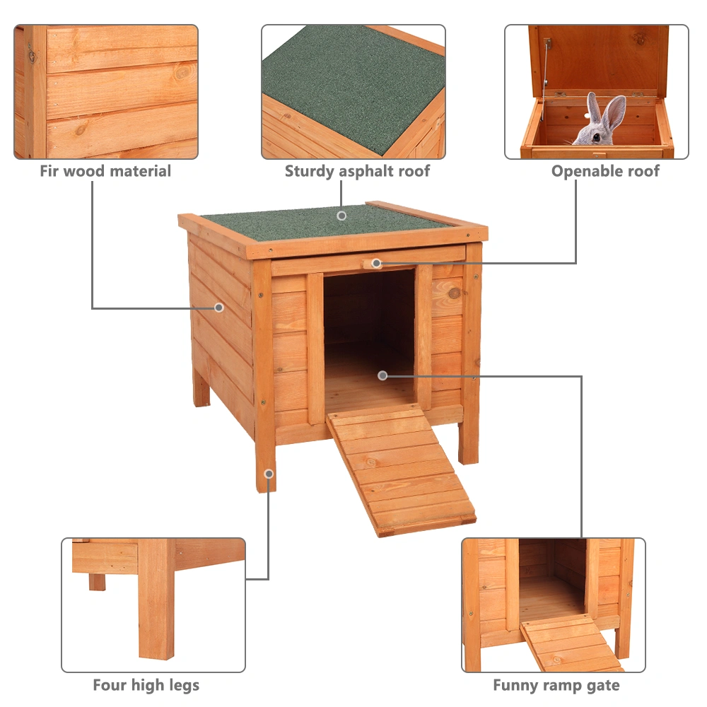 20-inch removable roof, waterproof, green asphalt roof, cedar wood, wooden chicken and rabbit cage view 8