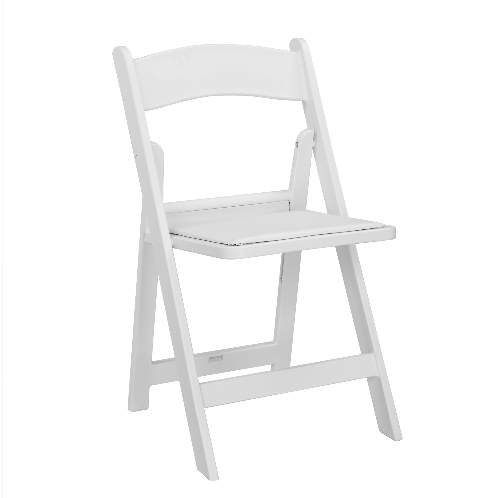 4 Pack Folding Chairs, Resin Chairs with Padded Seat, Comfortable Event Chairs Indoor Outdoor for Home Event Party Picnic School Wedding, White view 12