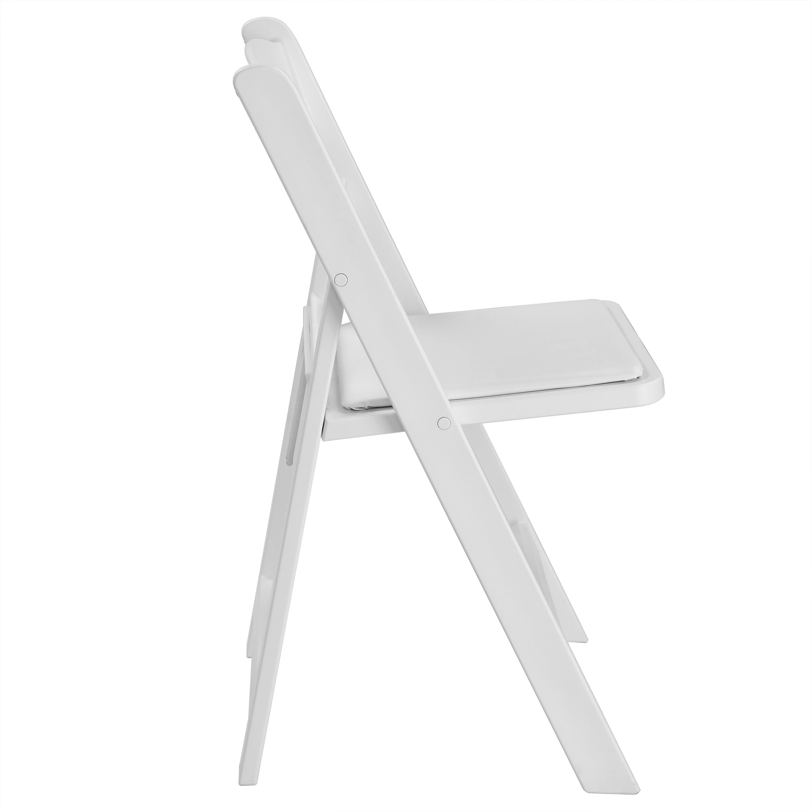 4 Pack Folding Chairs, Resin Chairs with Padded Seat, Comfortable Event Chairs Indoor Outdoor for Home Event Party Picnic School Wedding, White view 14