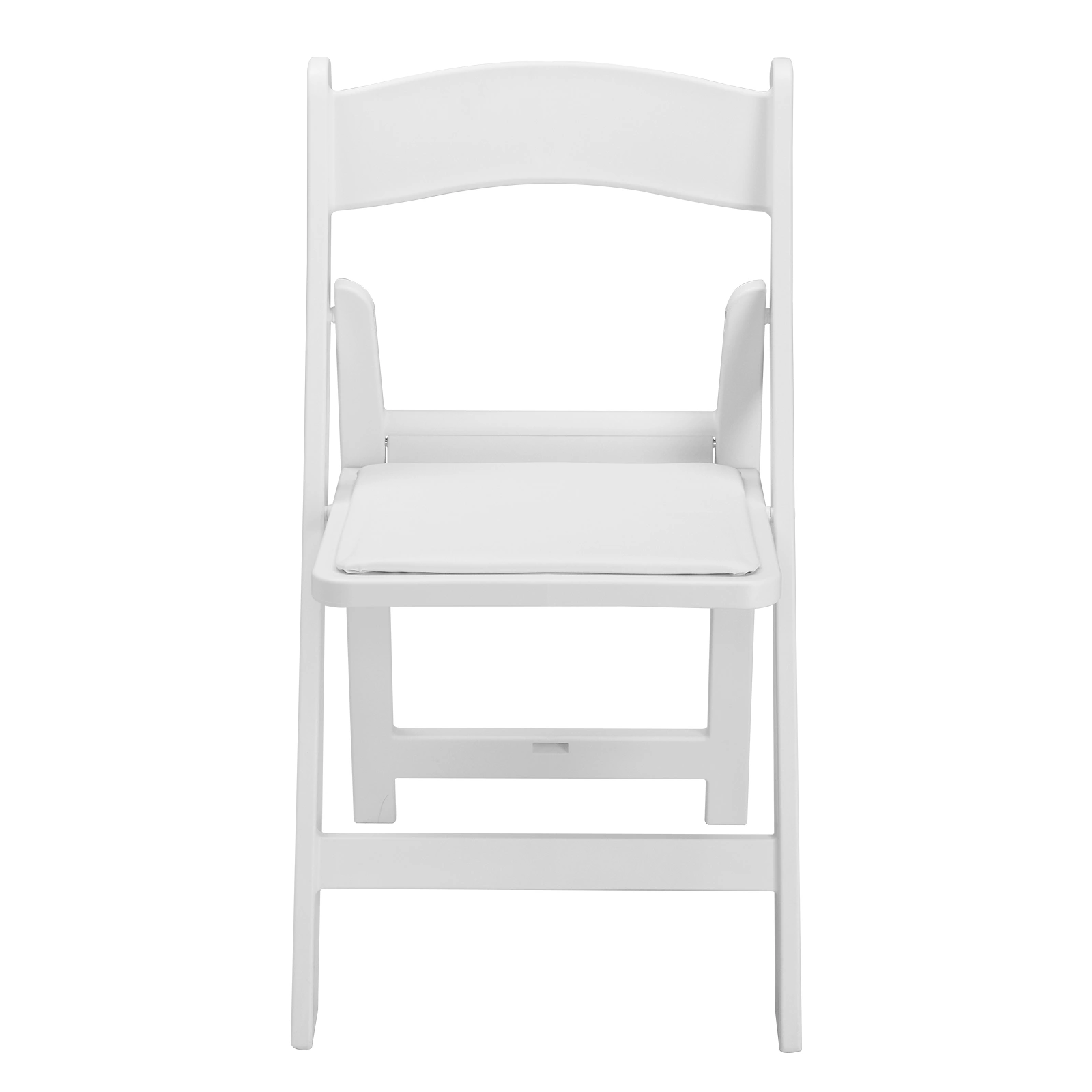 4 Pack Folding Chairs, Resin Chairs with Padded Seat, Comfortable Event Chairs Indoor Outdoor for Home Event Party Picnic School Wedding, White view 15