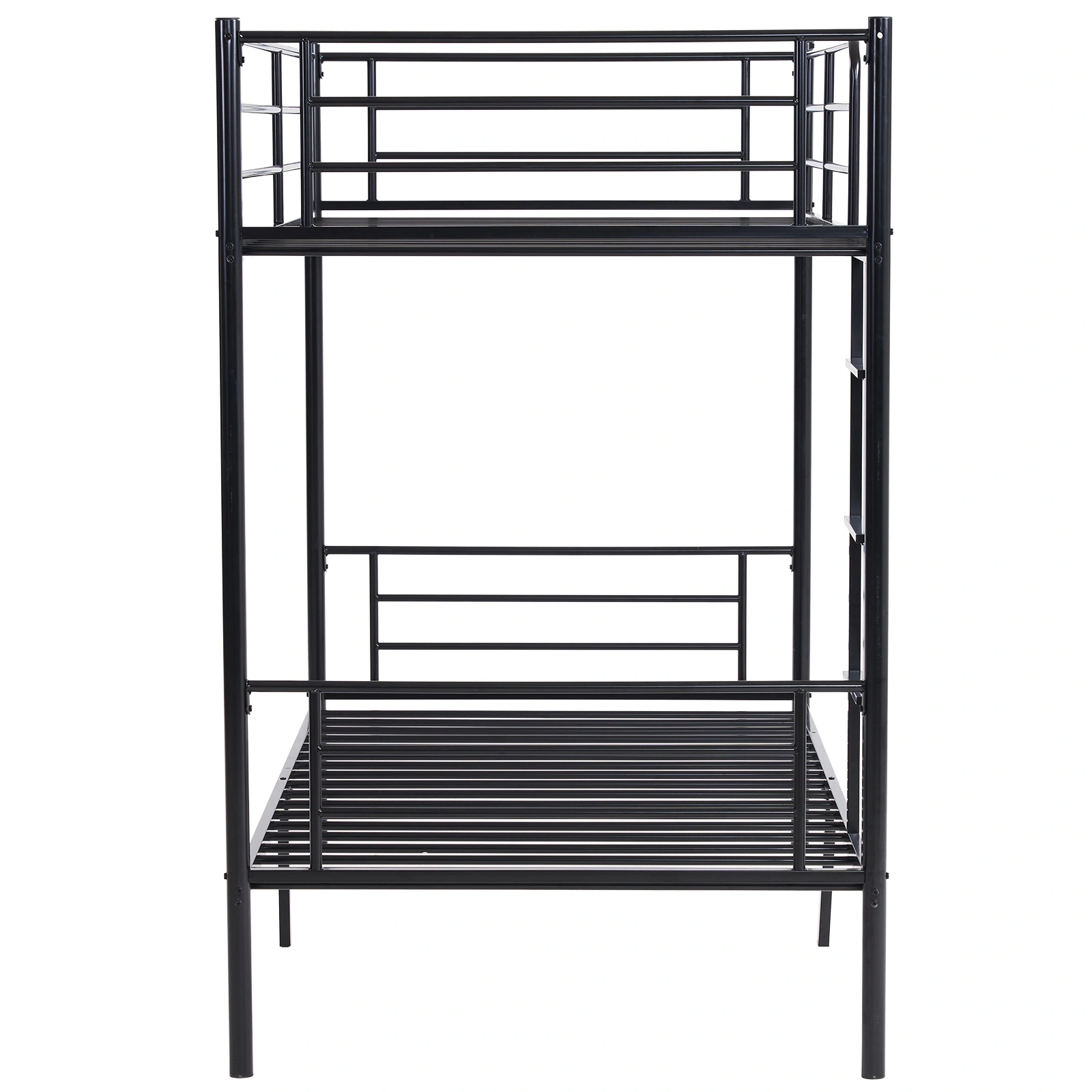 Iron Bed Bunk Bed with Ladder for Kids Twin Size Black view 10