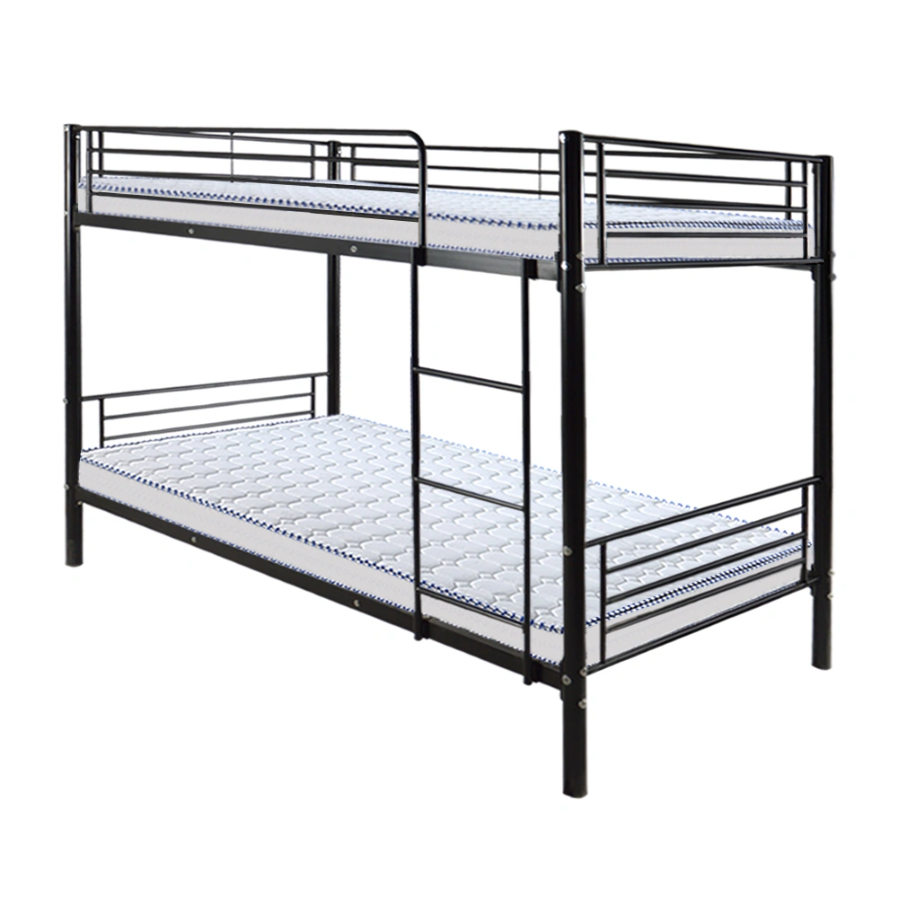 Iron Bed Bunk Bed with Ladder for Kids Twin Size Black view 12