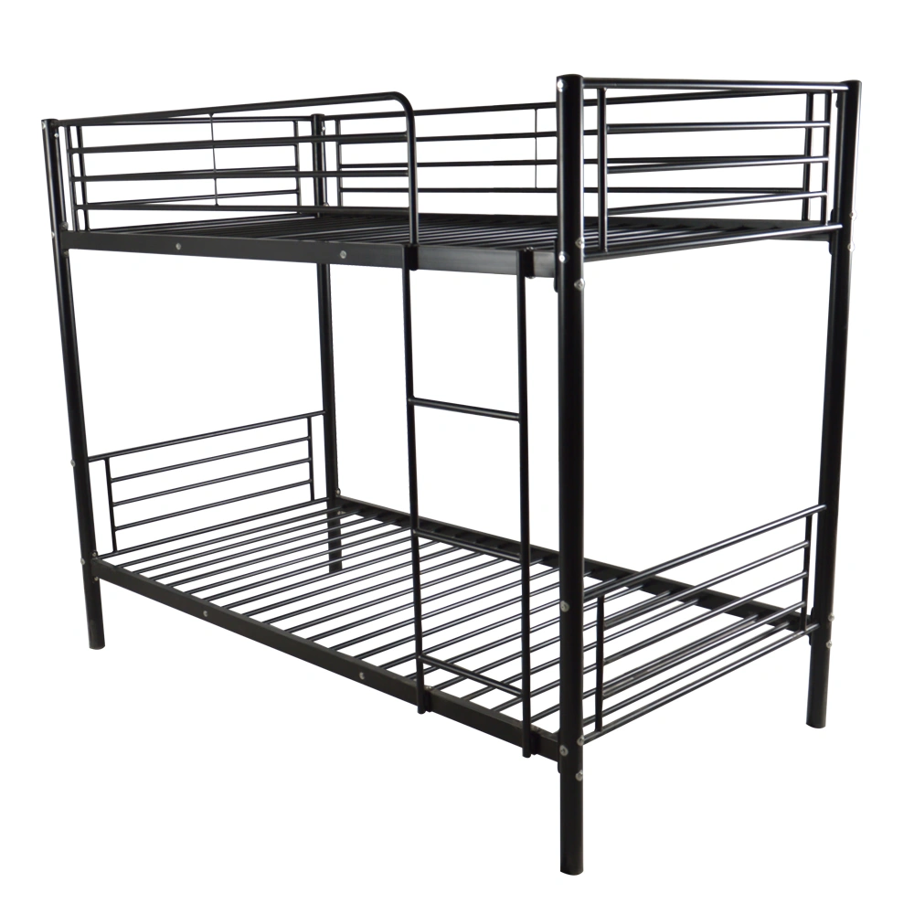 Iron Bed Bunk Bed with Ladder for Kids Twin Size Black view 14