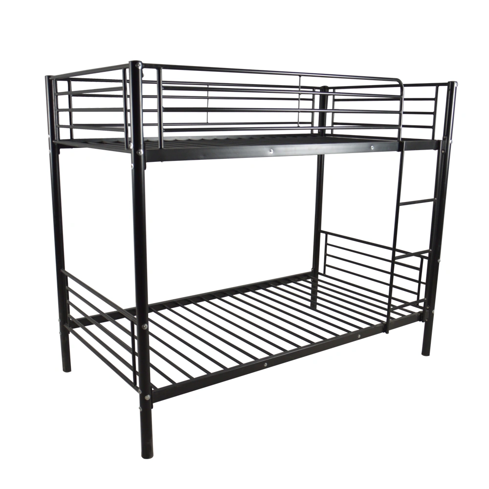 Iron Bed Bunk Bed with Ladder for Kids Twin Size Black view 16