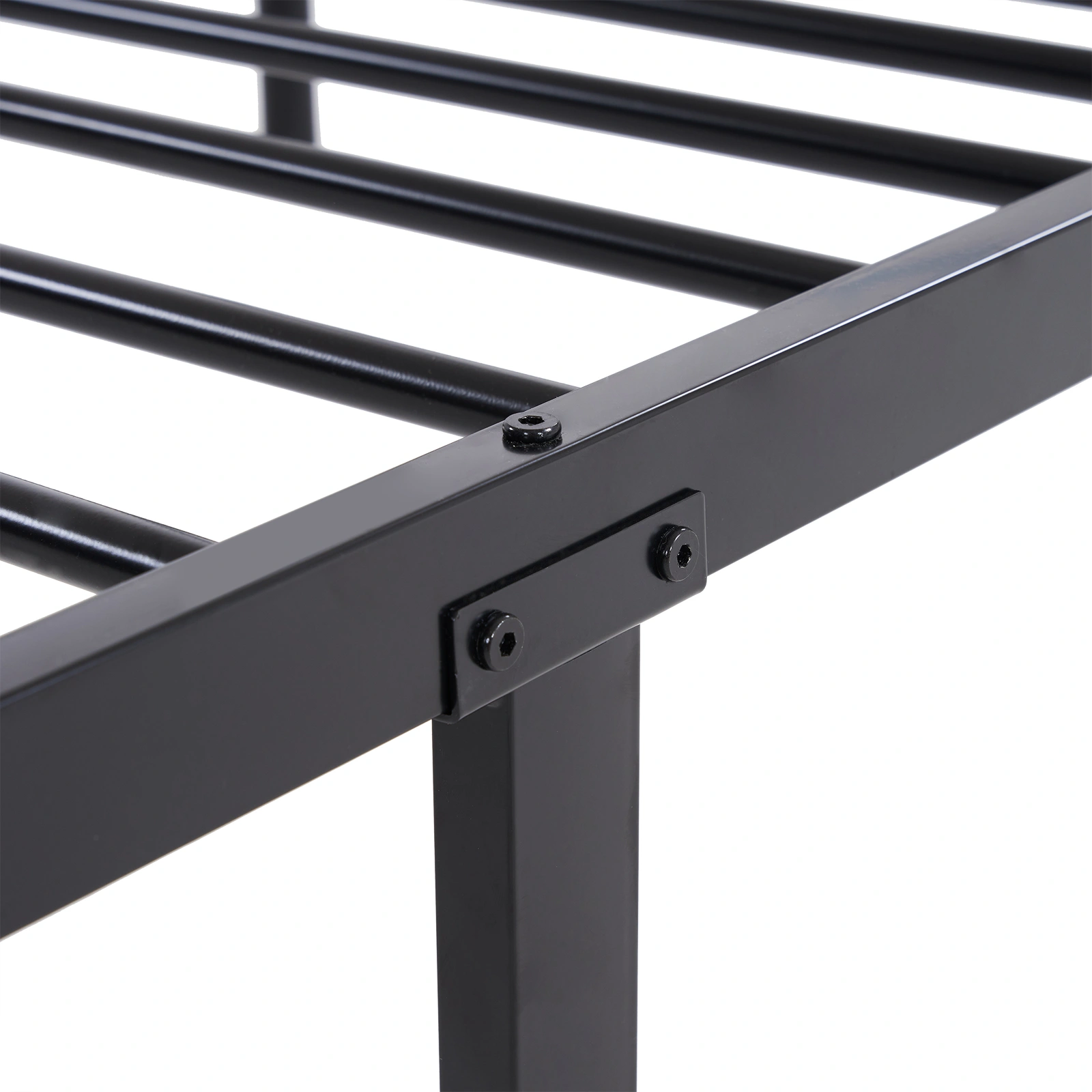 Iron Bed Bunk Bed with Ladder for Kids Twin Size Black view 18